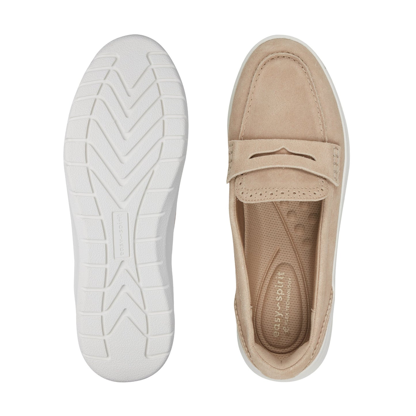 Easy Spirit Ryla Casual Penny Loafer - Light Natural Suede
