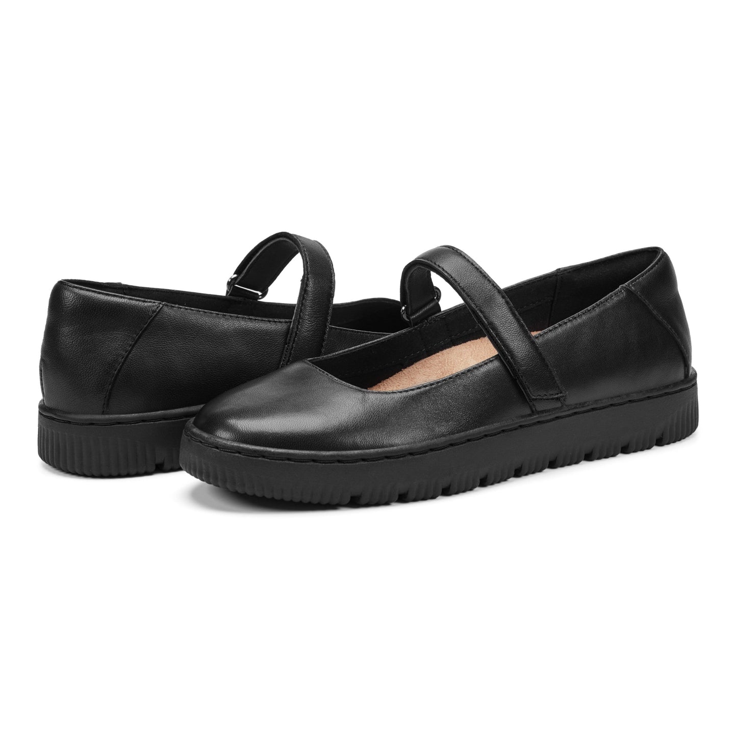 Easy Spirit Kyliee Mary Jane Flats - Black Leather