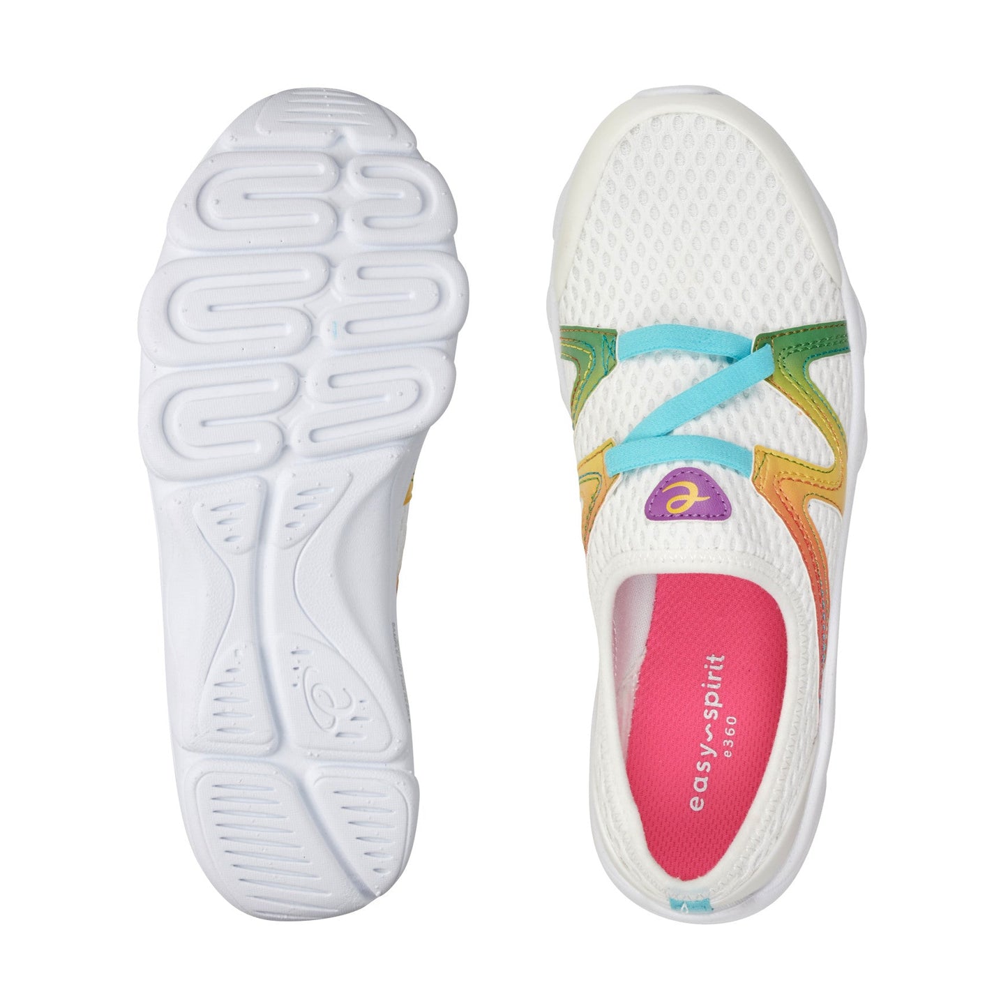 Easy Spirit Riptide Clogs - White/Rainbow