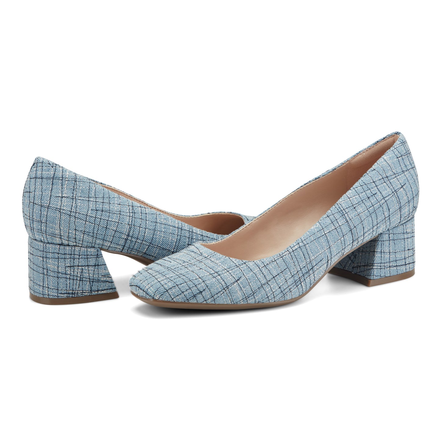 Easy Spirit Marelyn Block Heel Dress Pumps - Light Blue Multi