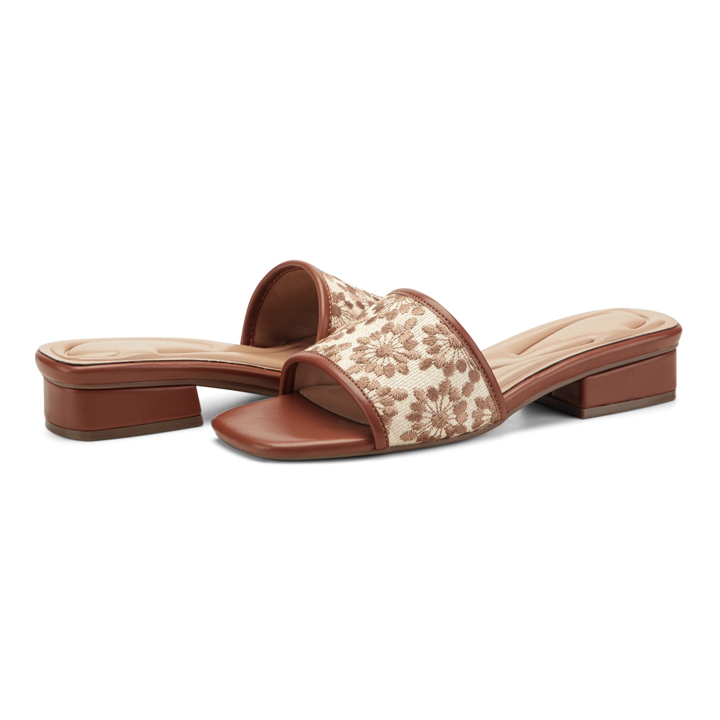 Easy Spirit Gianina Raffia Dress Sandals - Medium Brown/Natural