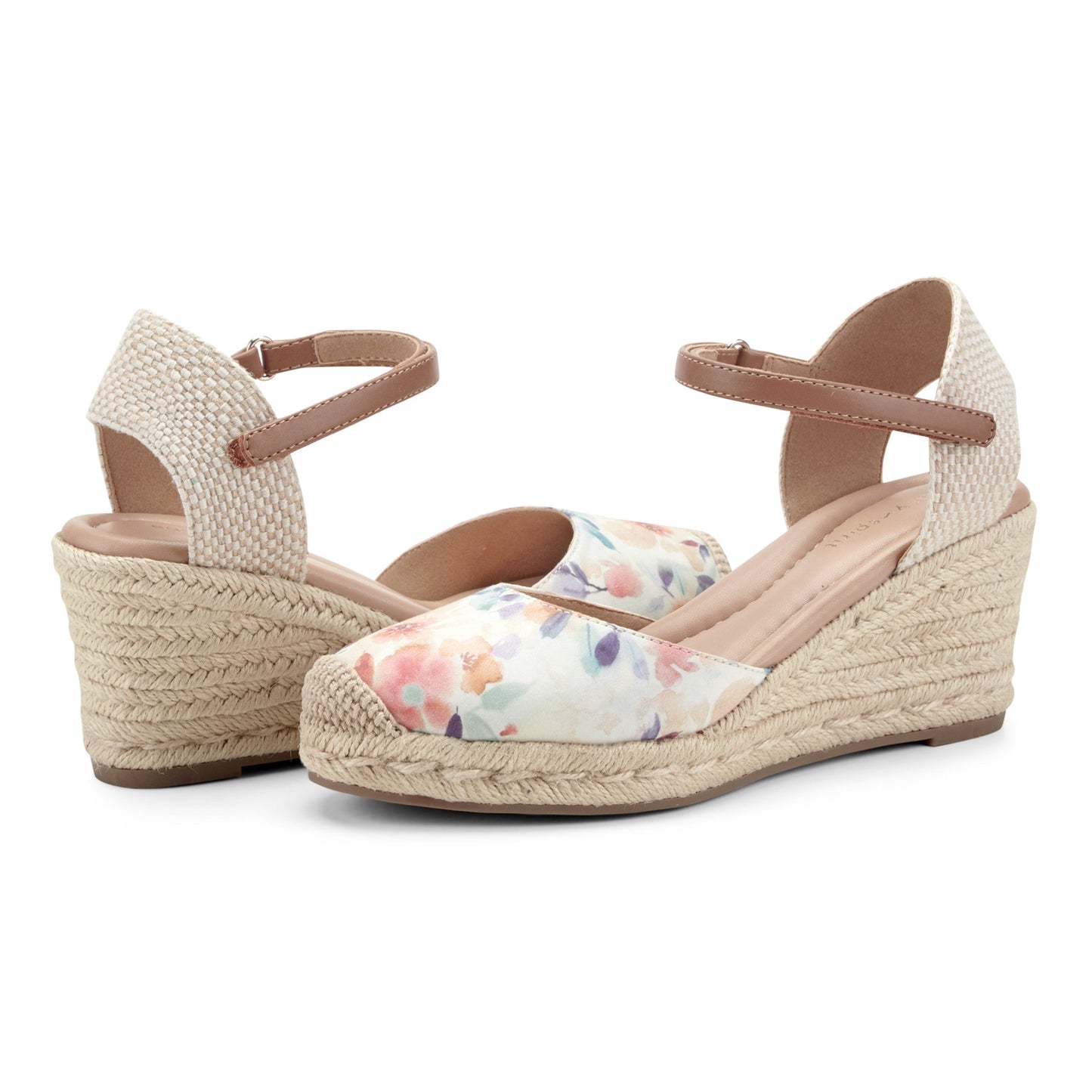 Easy Spirit Makaylie Wedge Heels - Floral/Natural Multi