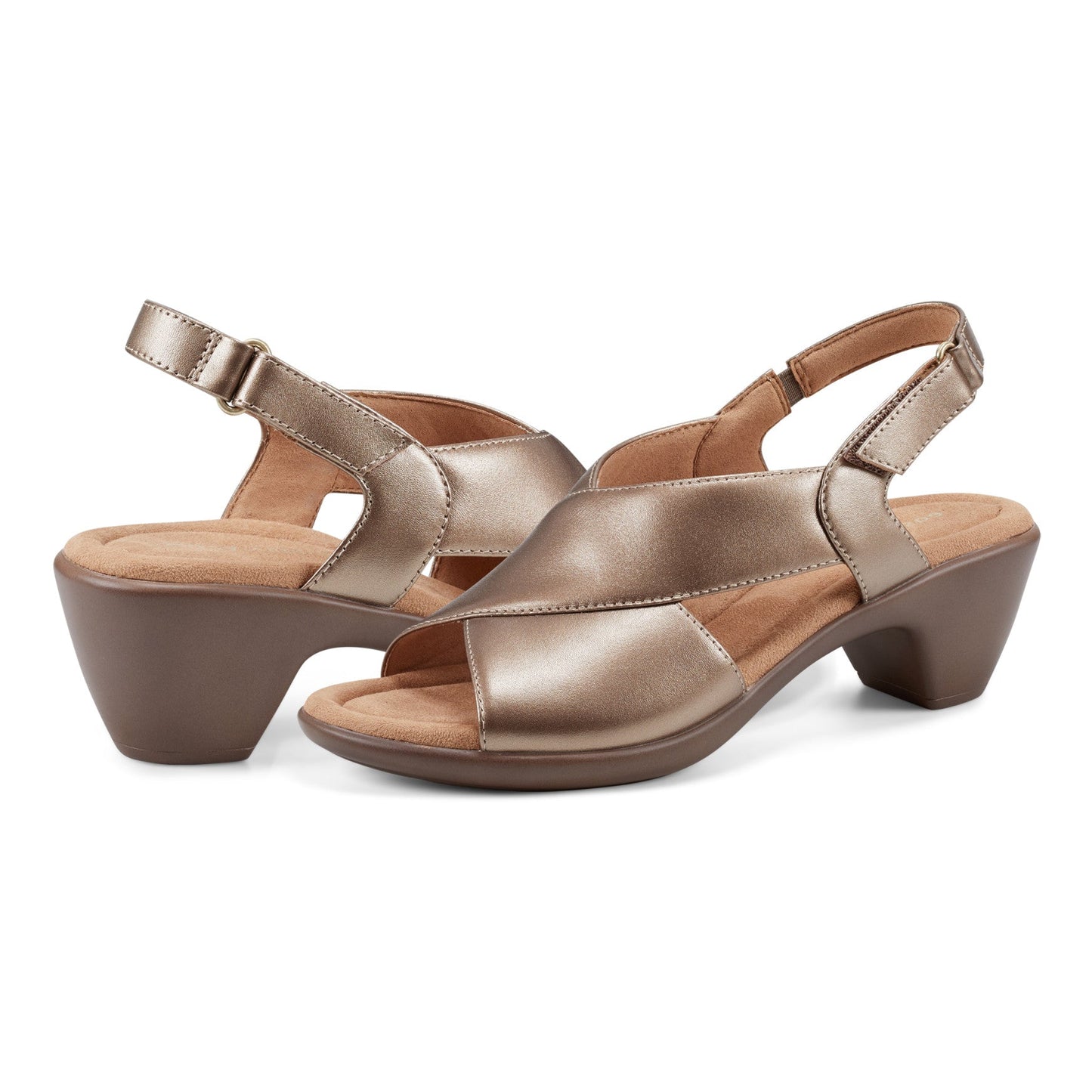Easy Spirit Chantal Casual Heeled Sandals - Bronze Pearlized