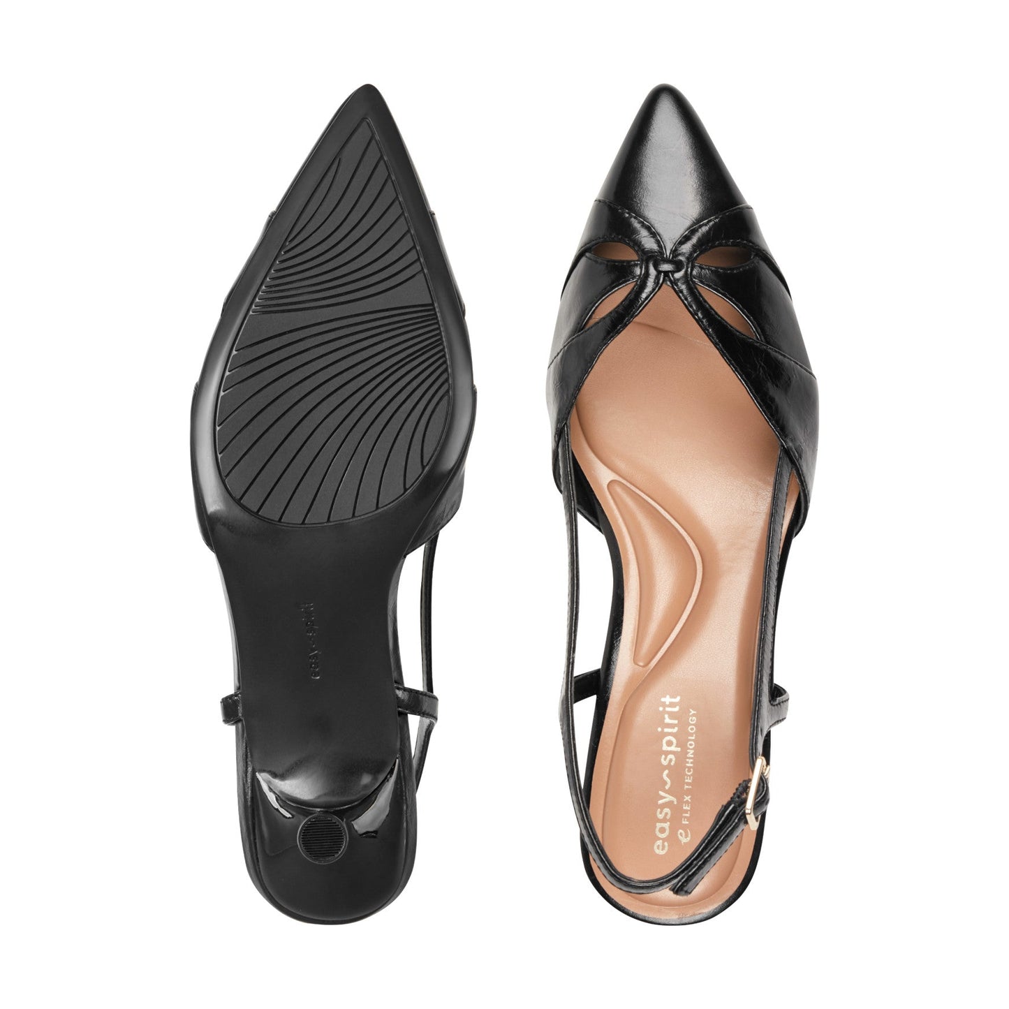 Easy Spirit Kaisley Slingback Dress Pumps - Black Leather