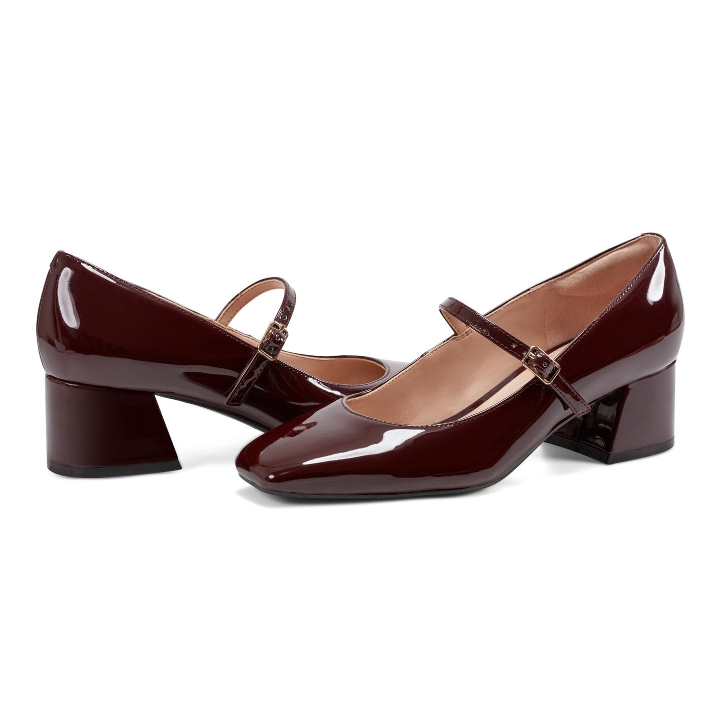 Easy Spirit Marlay Mary Jane Pumps - Dark Red Patent