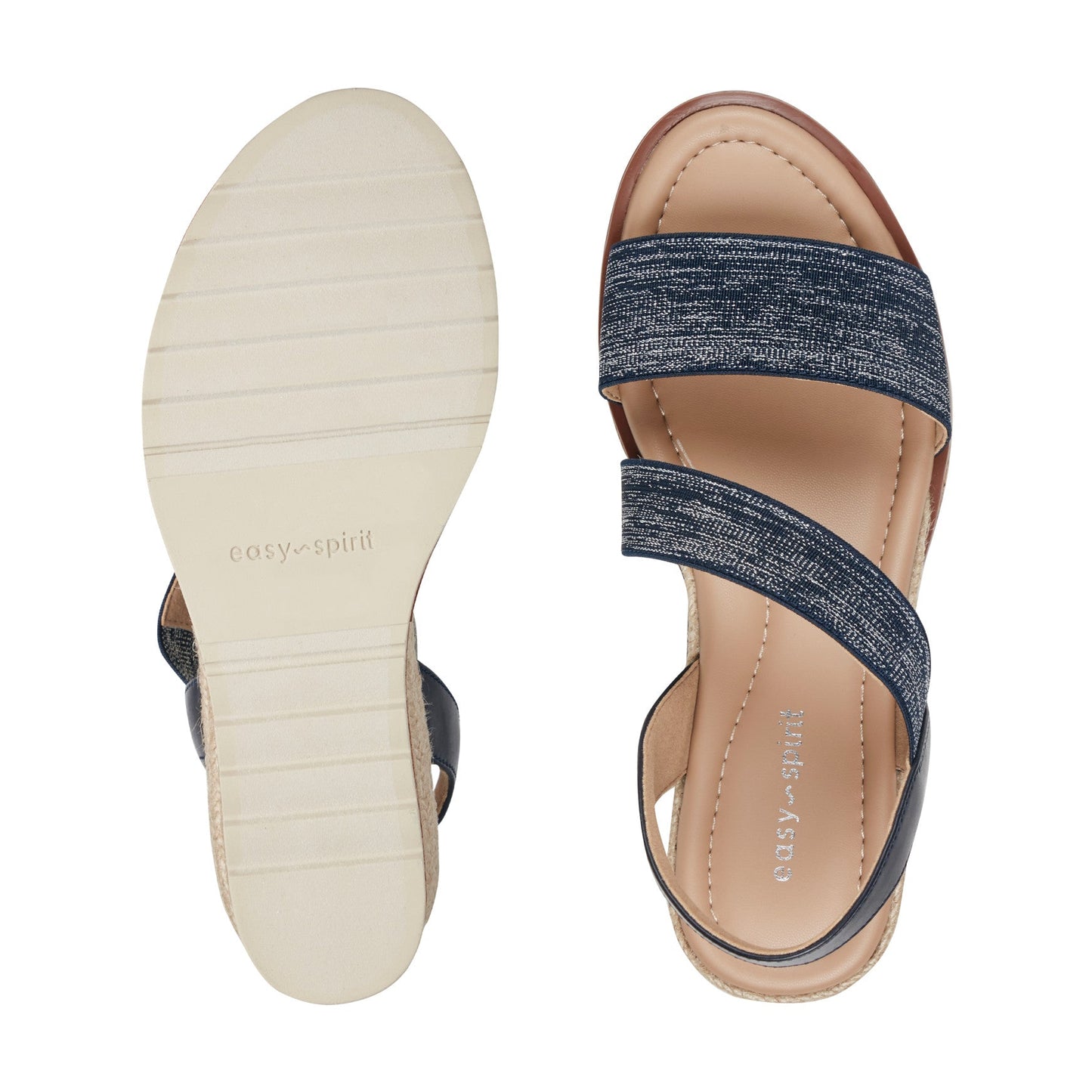 Easy Spirit Sabina Wedge Sandals - Navy