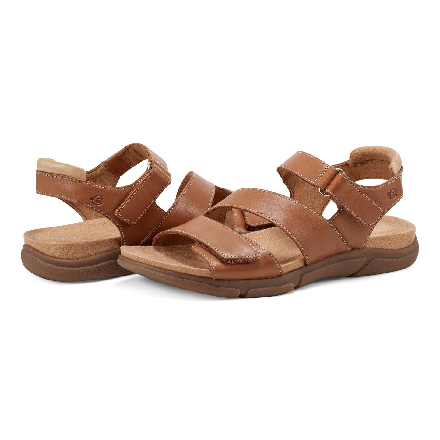 Easy Spirit Mavey Casual Sandals - Brown Leather