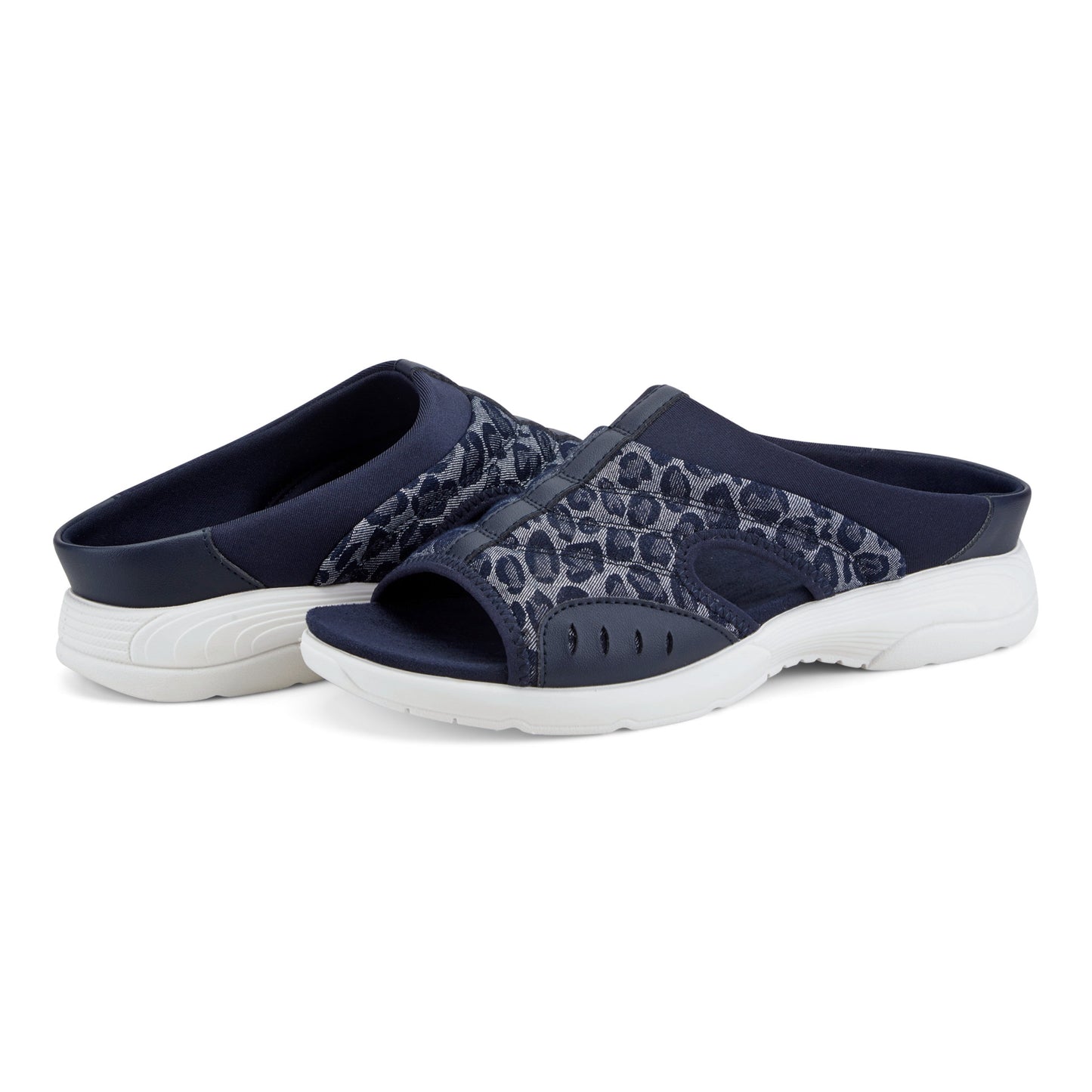 Easy Spirit Traciee Slip On Sandals - Dark Blue Cheetah