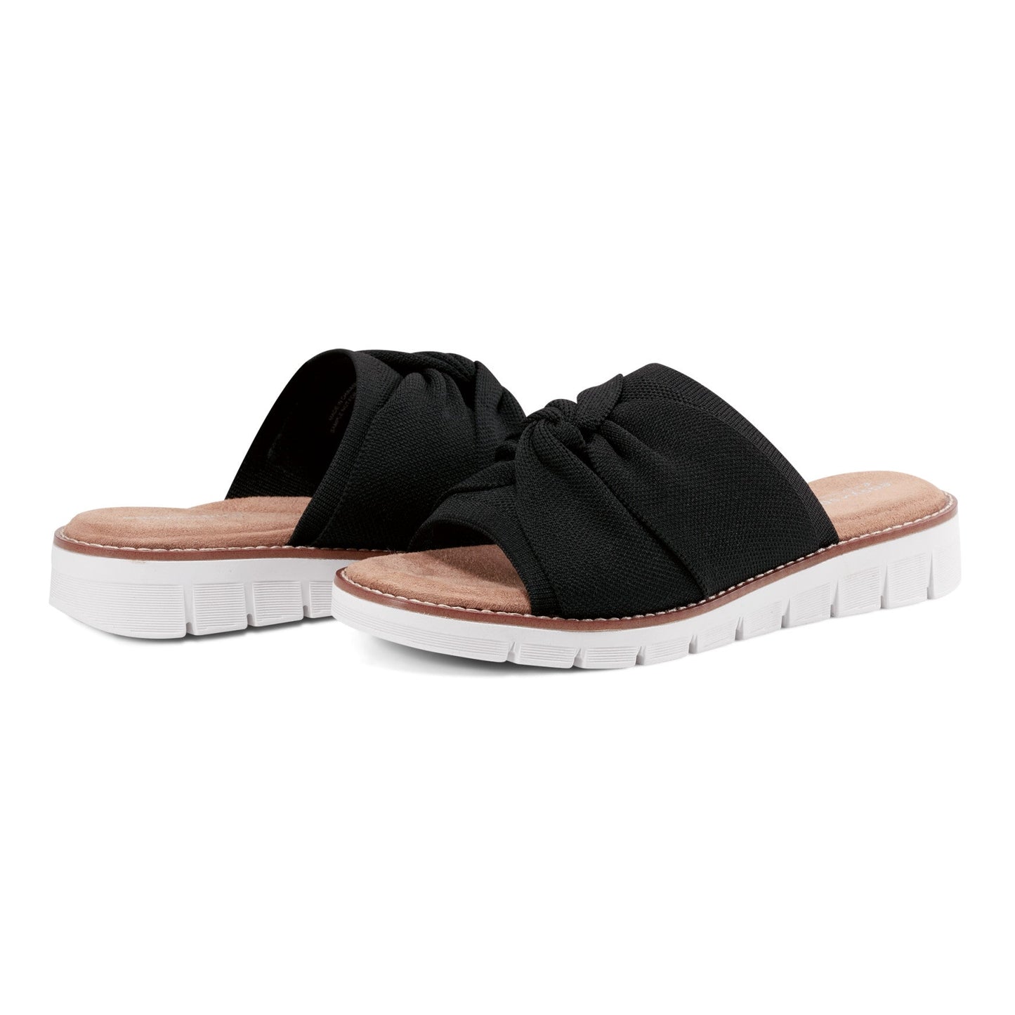 Easy Spirit Josy Knotted Slide Sandals - Black