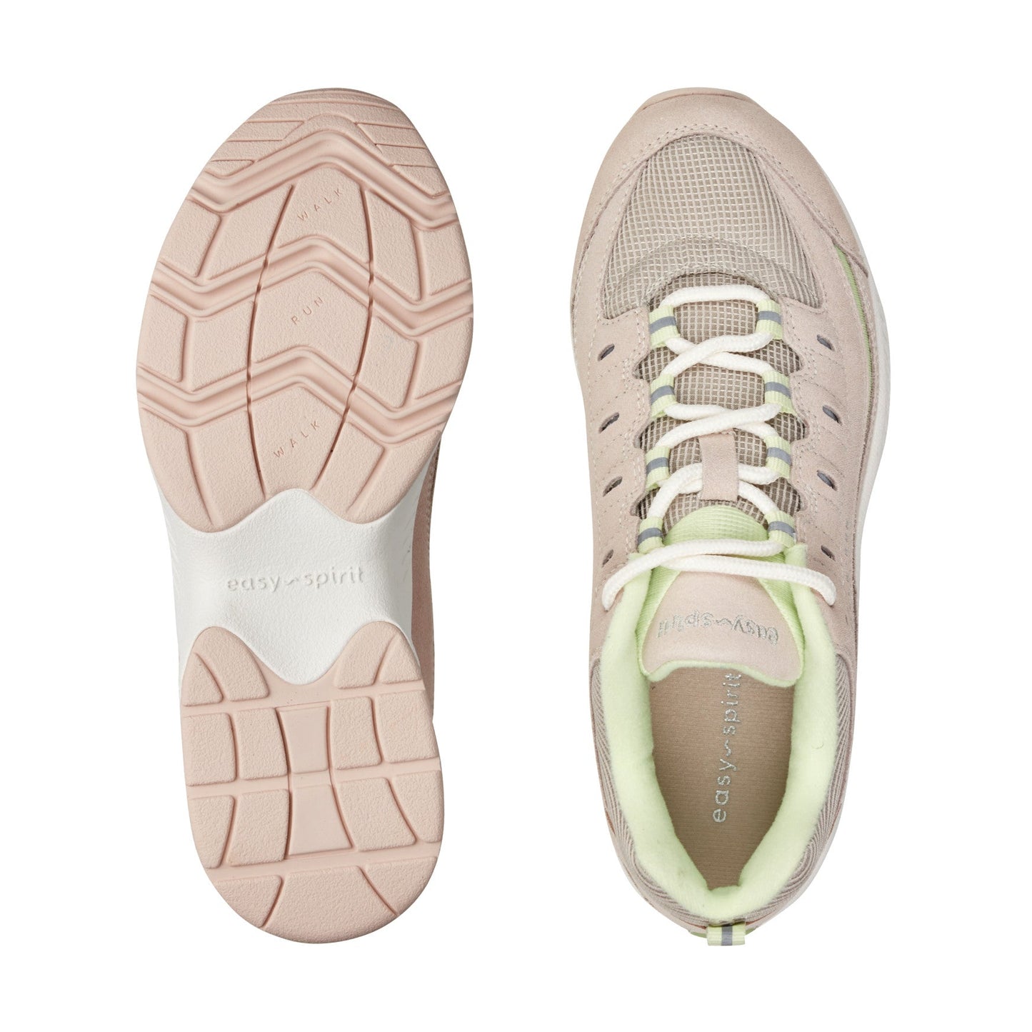 Easy Spirit Romy Walking Shoes - Light Pink/Green