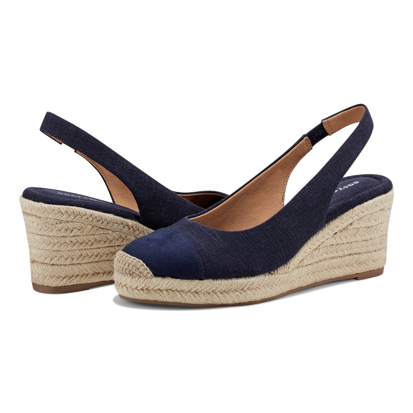 Easy Spirit Margie Platform Wedge Slingbacks - Dark Denim