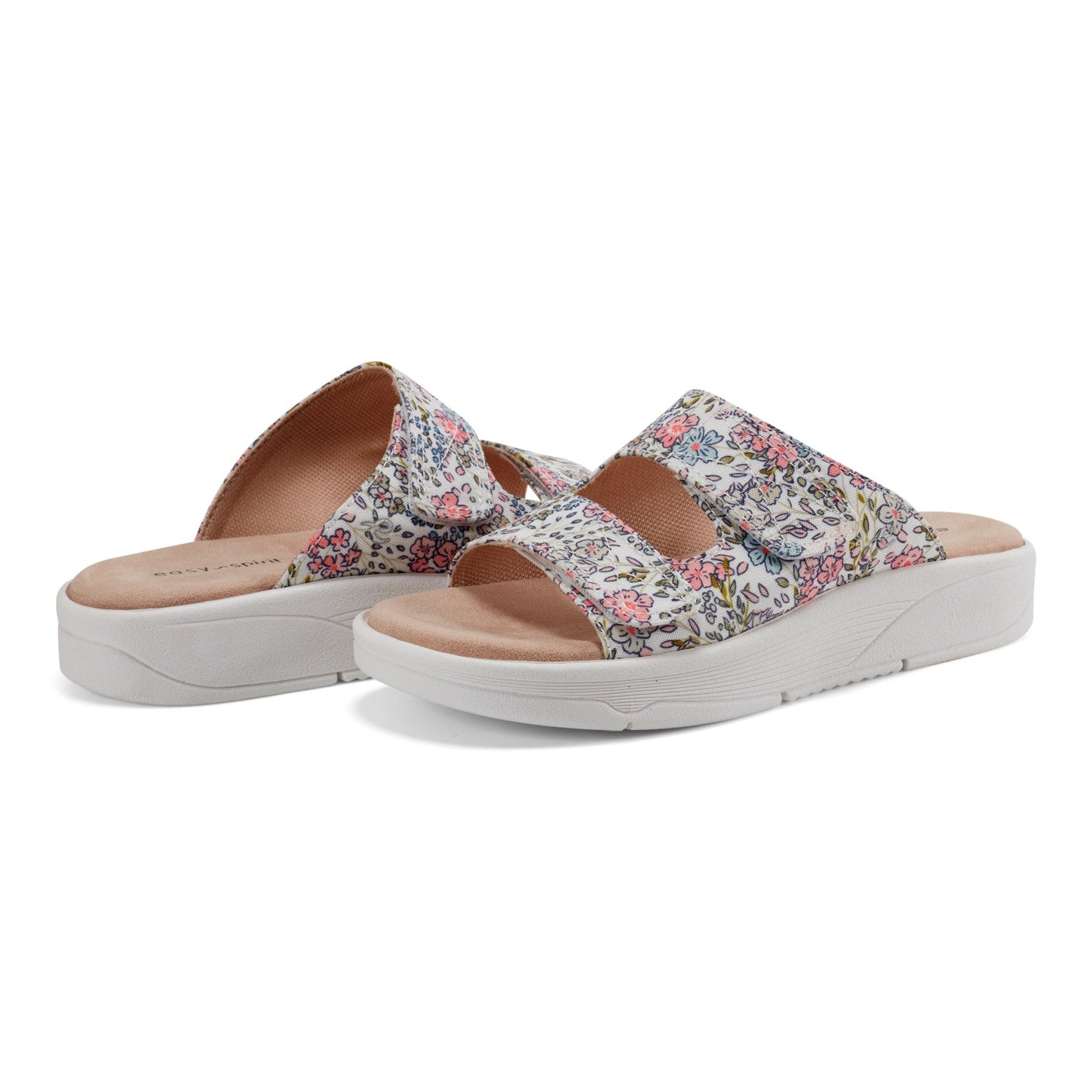Easy Spirit Red Slip On Sandals - White Floral