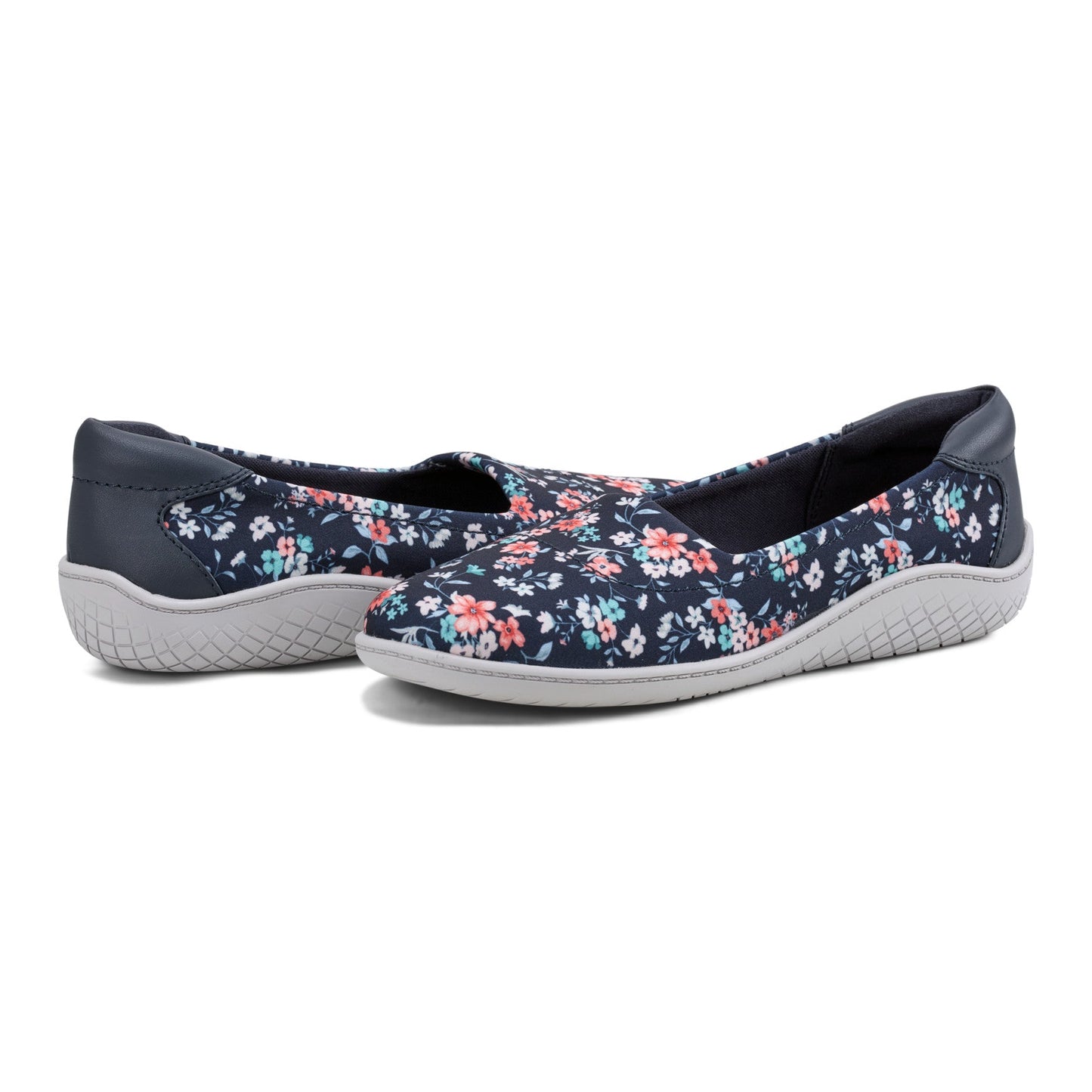 Easy Spirit Gift Slip On Flats - Navy Floral