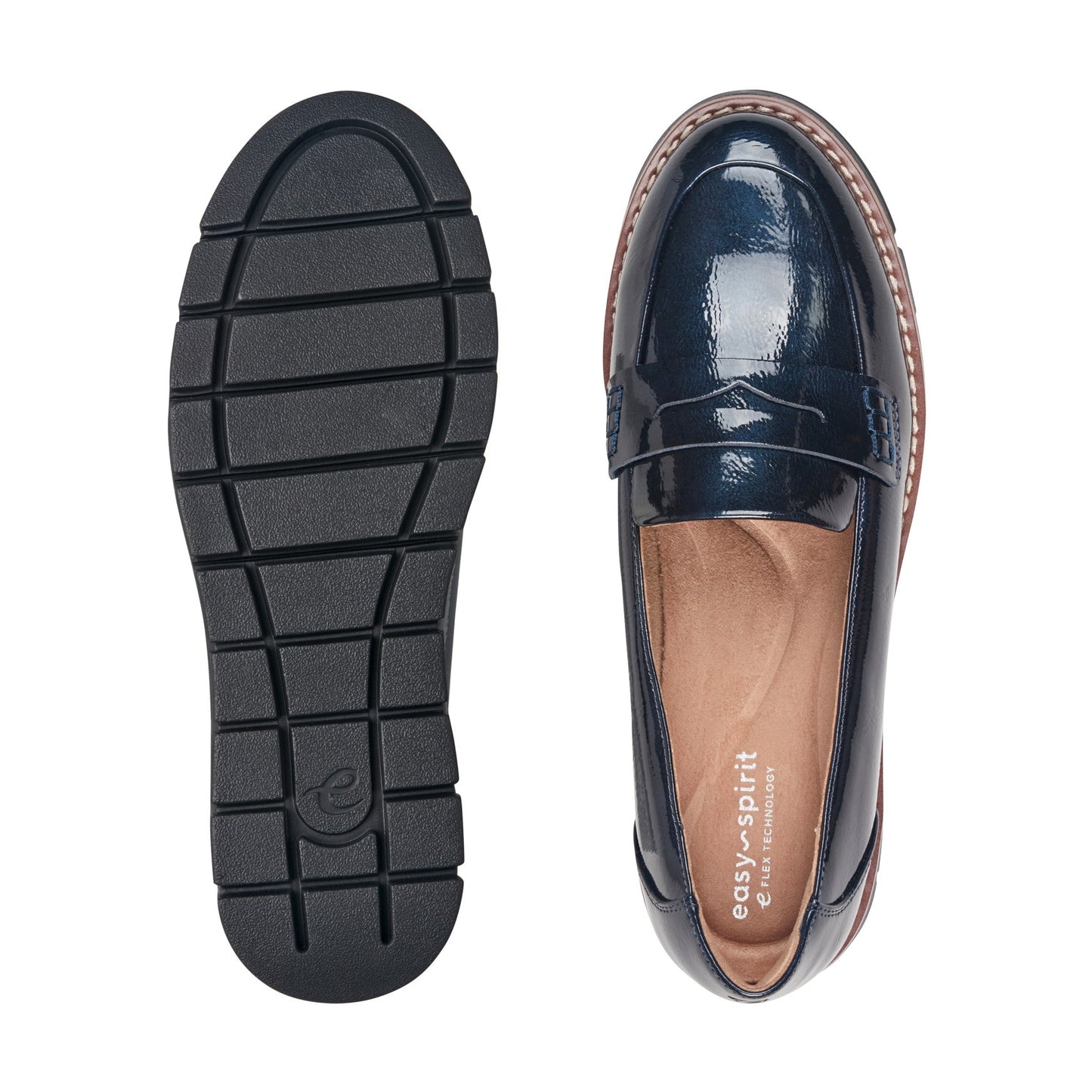 Easy Spirit Velia Casual Slip On Loafers - Navy Patent