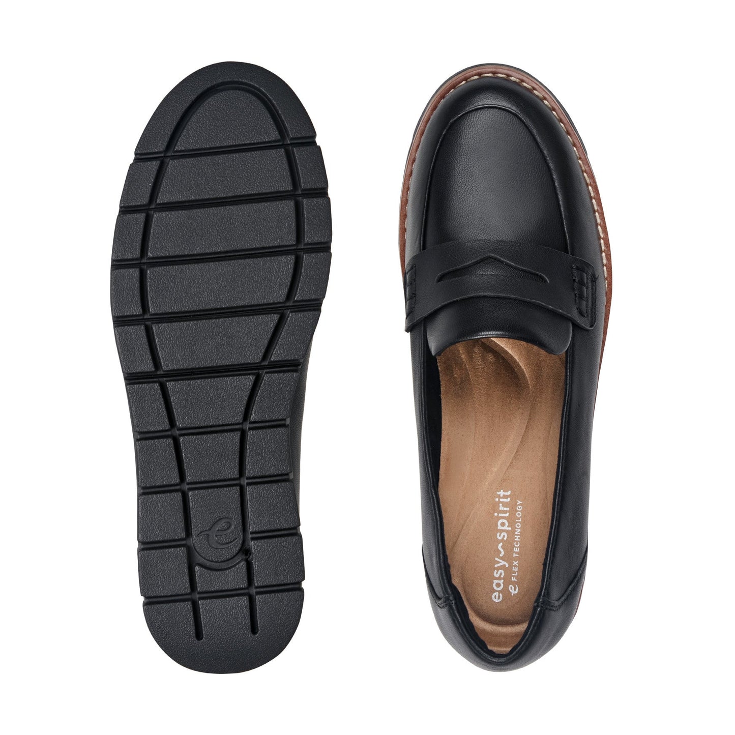 Easy Spirit Velia Casual Slip On Loafers - Black Leather