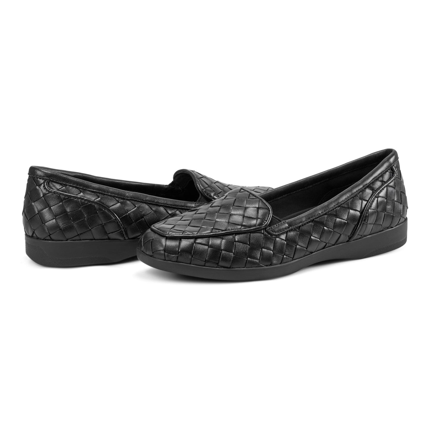 Easy Spirit Devitt Casual Flats - Black Leather