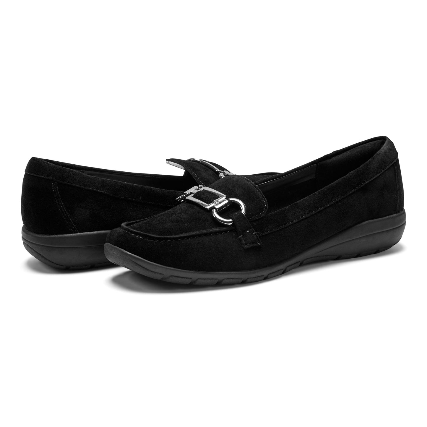 Easy Spirit Amaya Casual Flats - Black Suede