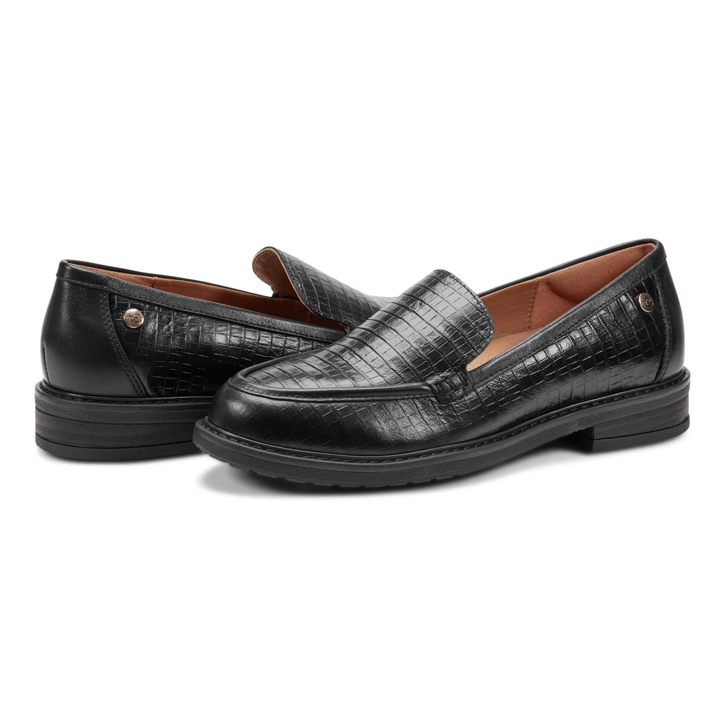 Easy Spirit Jaylin Casual Loafers - Black Croco Leather