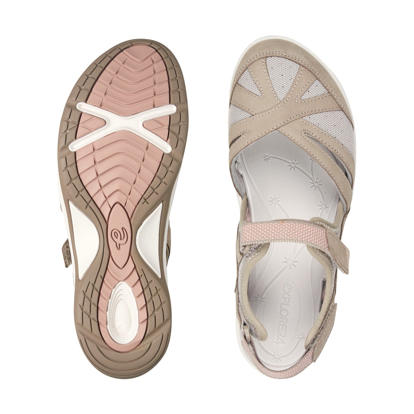 Easy Spirit Splash Flat Hiking Sandals - Khaki Multi Nubuck