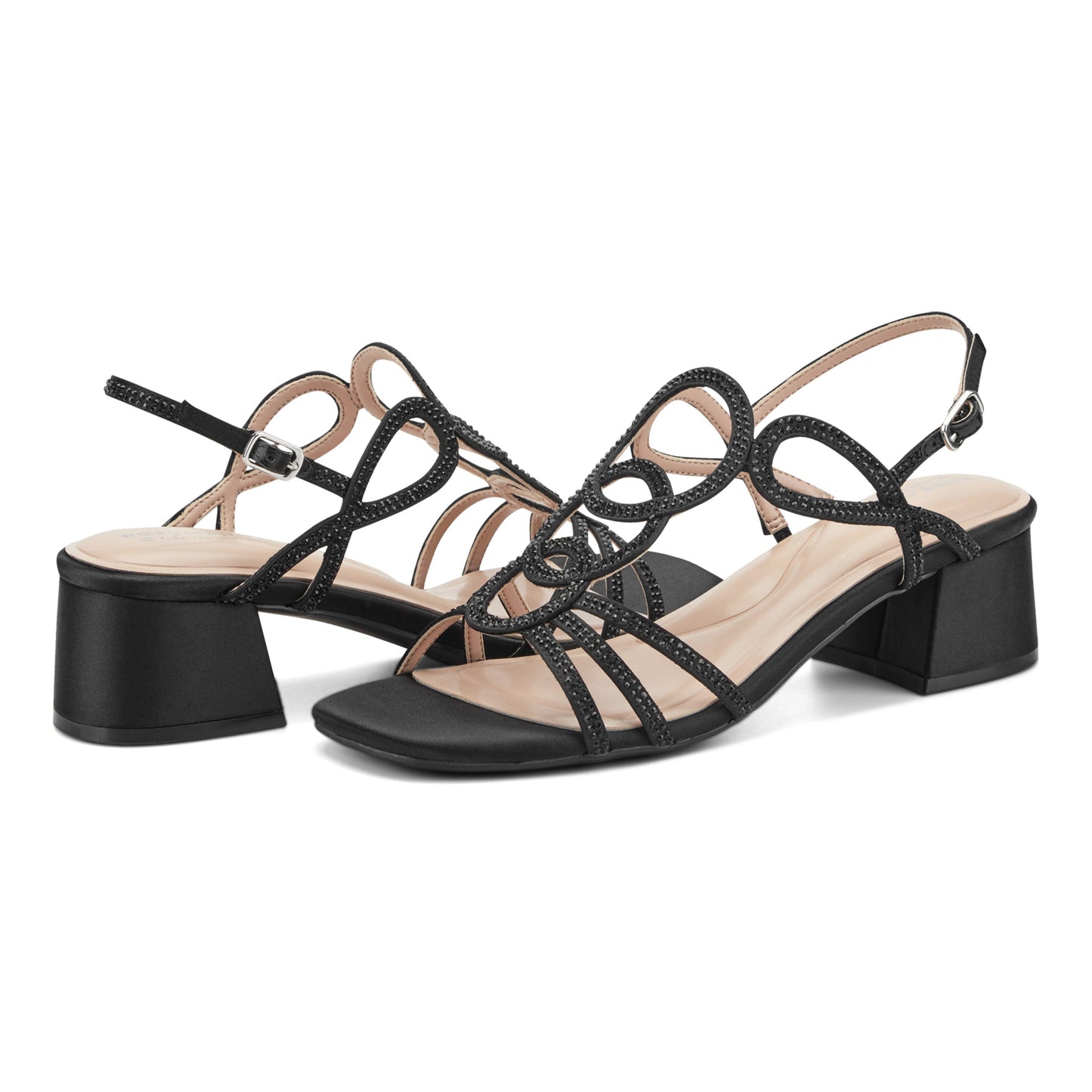 Easy Spirit Yana Embellished Dress Sandals - Black