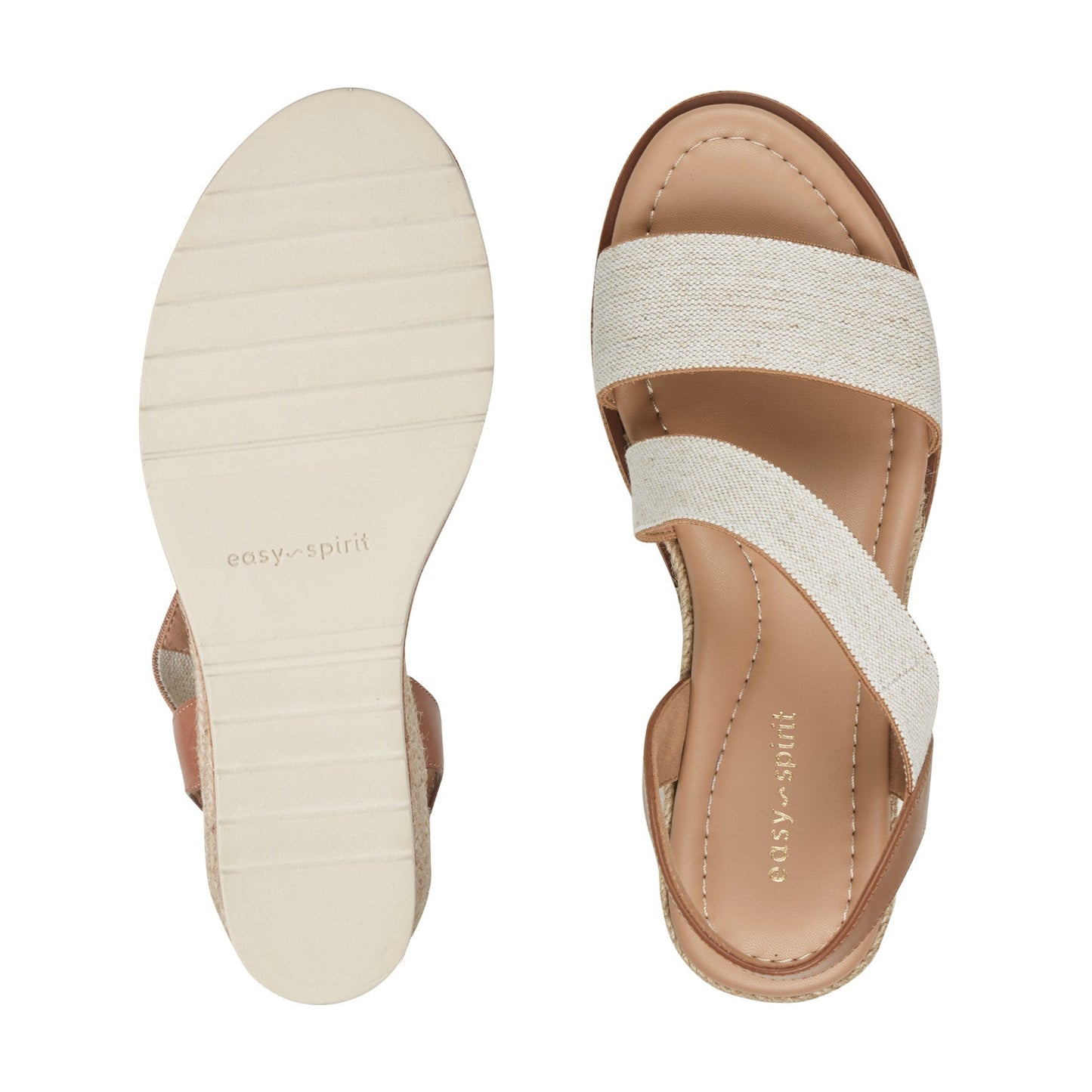 Easy Spirit Sabina Wedge Sandals - Natural Linen