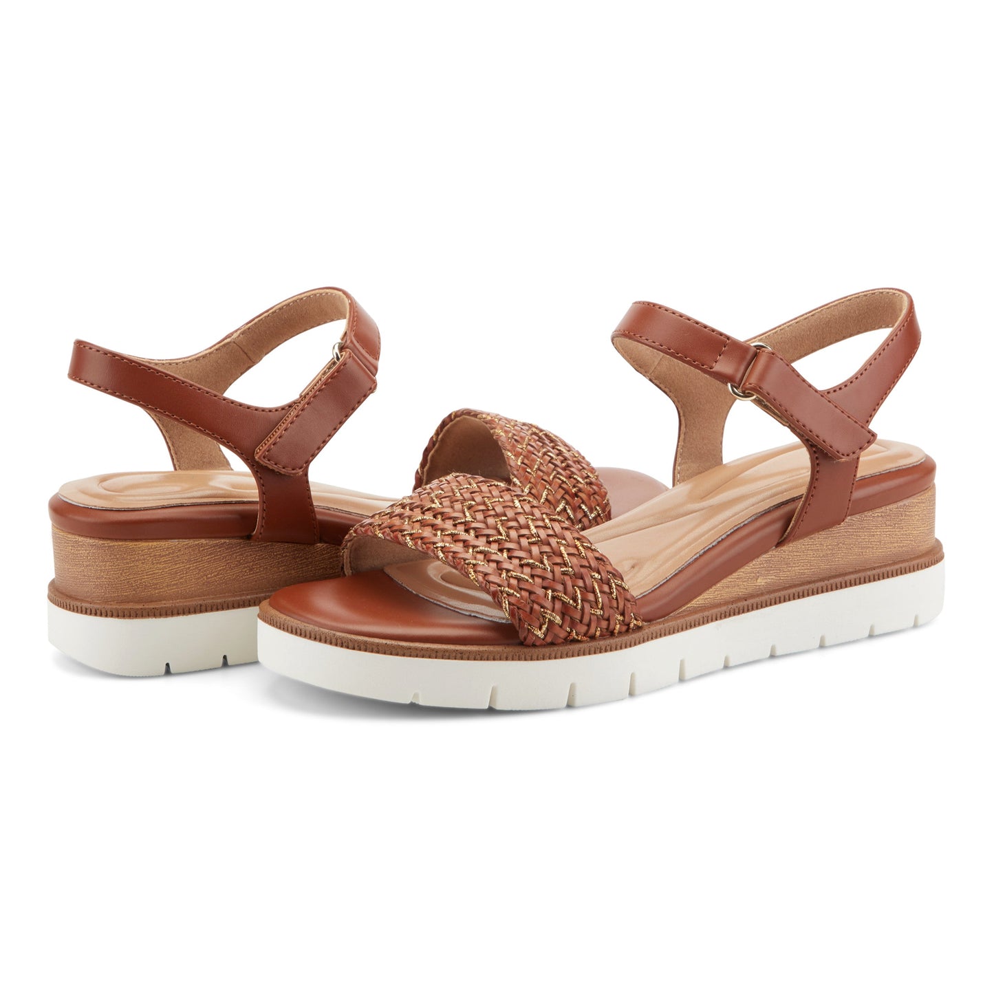 Easy Spirit Edythe Wedge Sandals - Brown