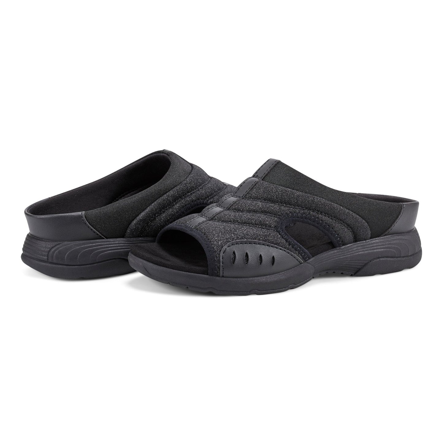 Easy Spirit Traciee Slip On Sandals - Black Glitter