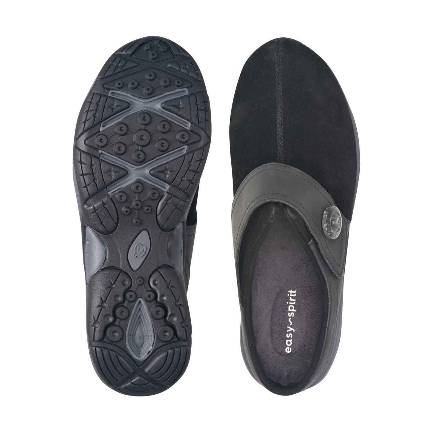 Easy Spirit Edline Slip On Casual Clogs - Black Suede