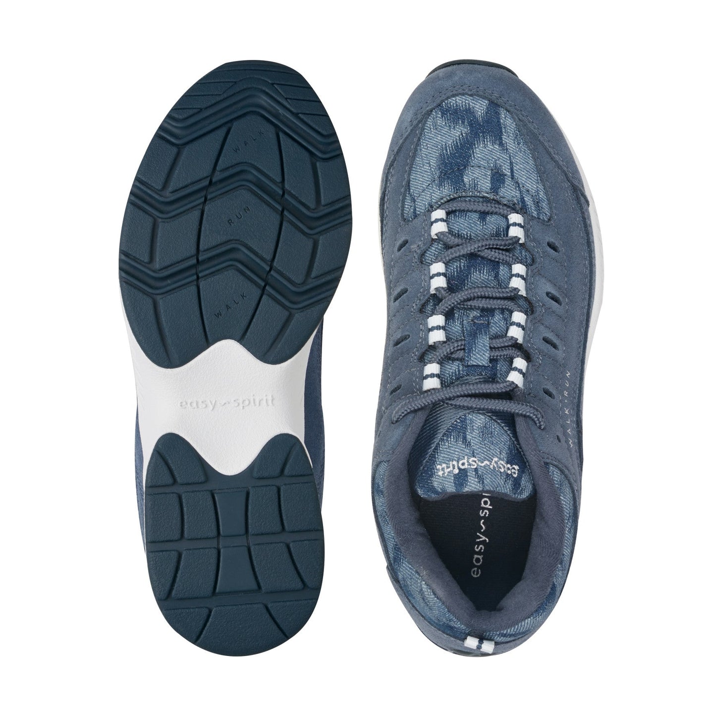 Easy Spirit Romy Walking Shoes - Navy/Denim Suede