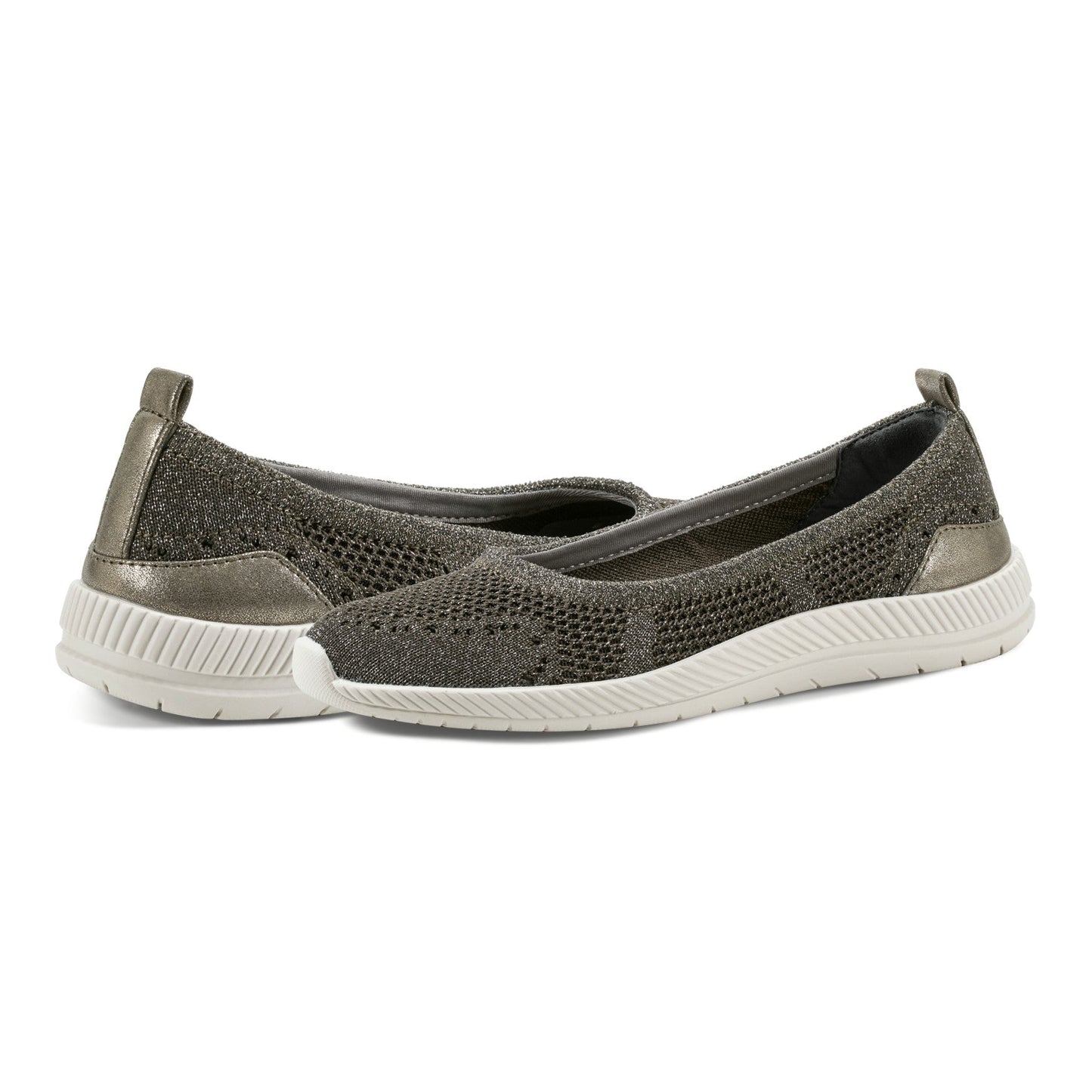 Easy Spirit Glitz Walking Shoes - Grey Metallic