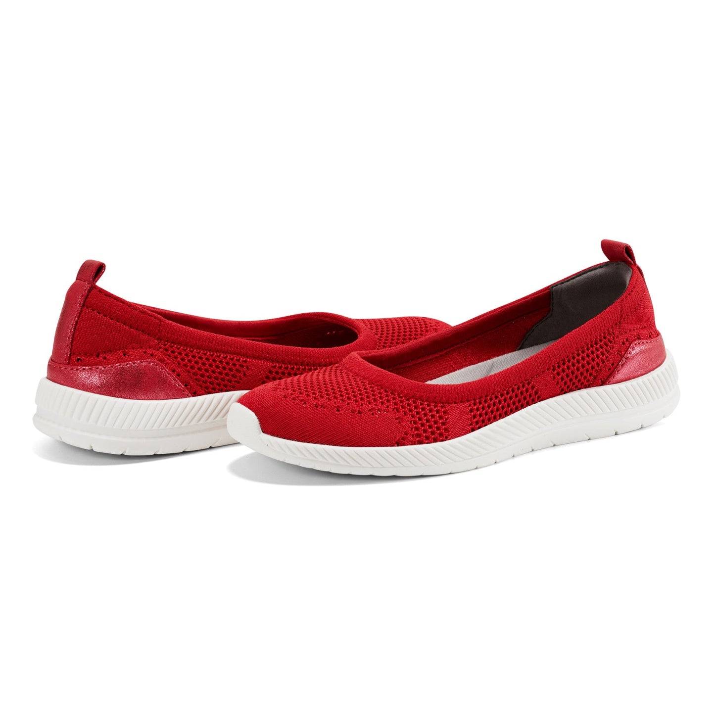 Easy Spirit Glitz Walking Shoes - Red Knit