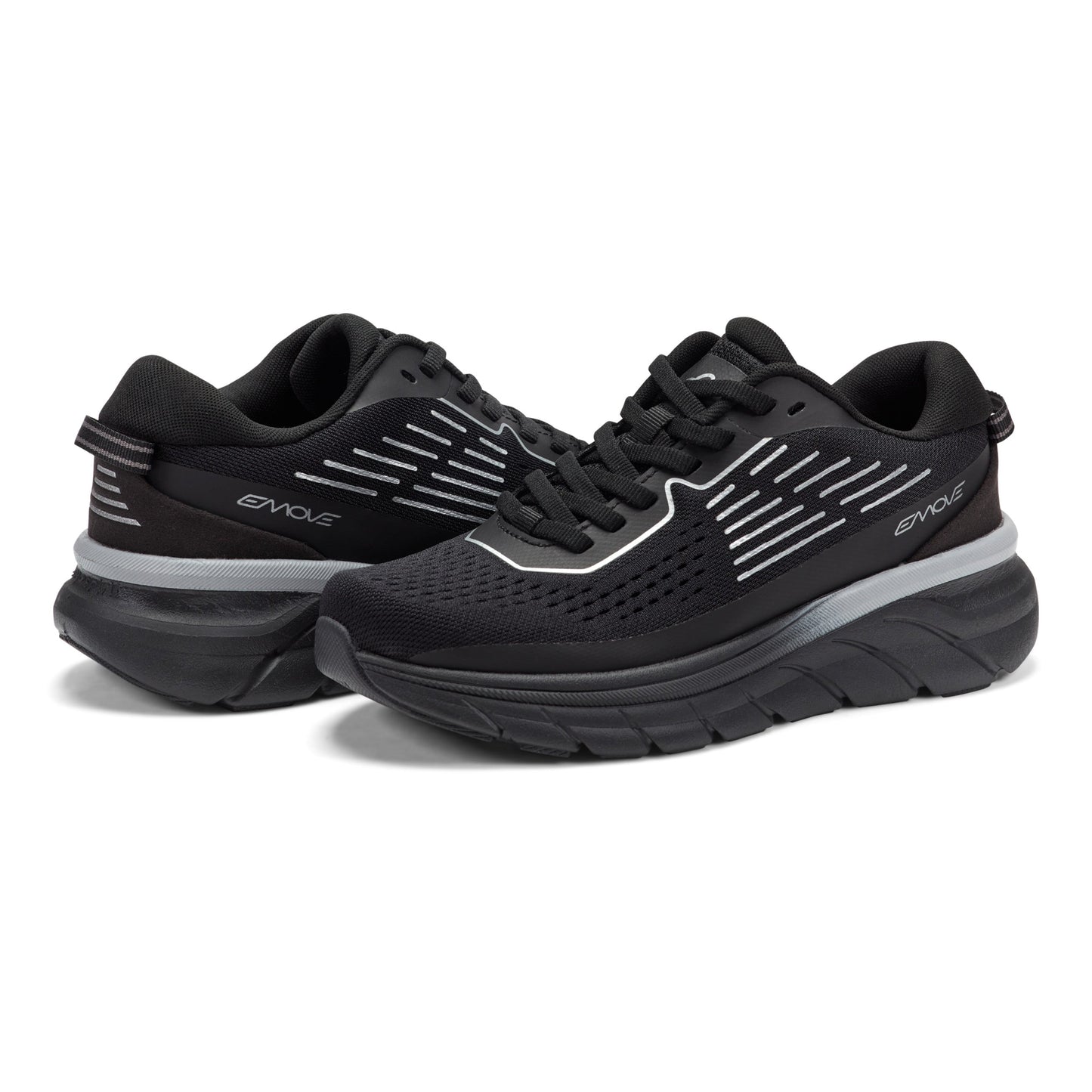 Easy Spirit Denise Austin Mel EMOVE Walking Shoes - Black/Silver