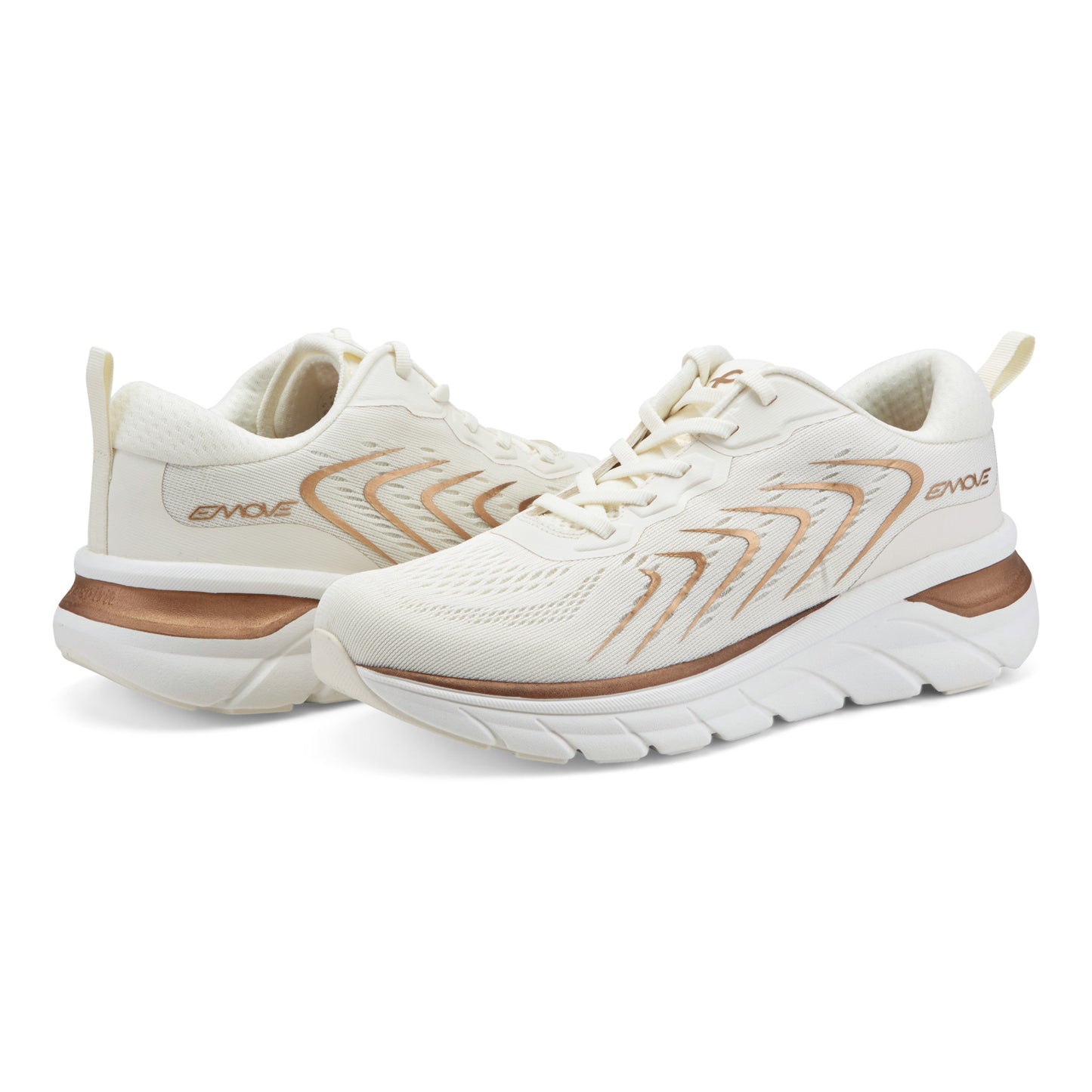 Easy Spirit Denise Austin Maelie EMOVE Sneakers - Ivory/Gold