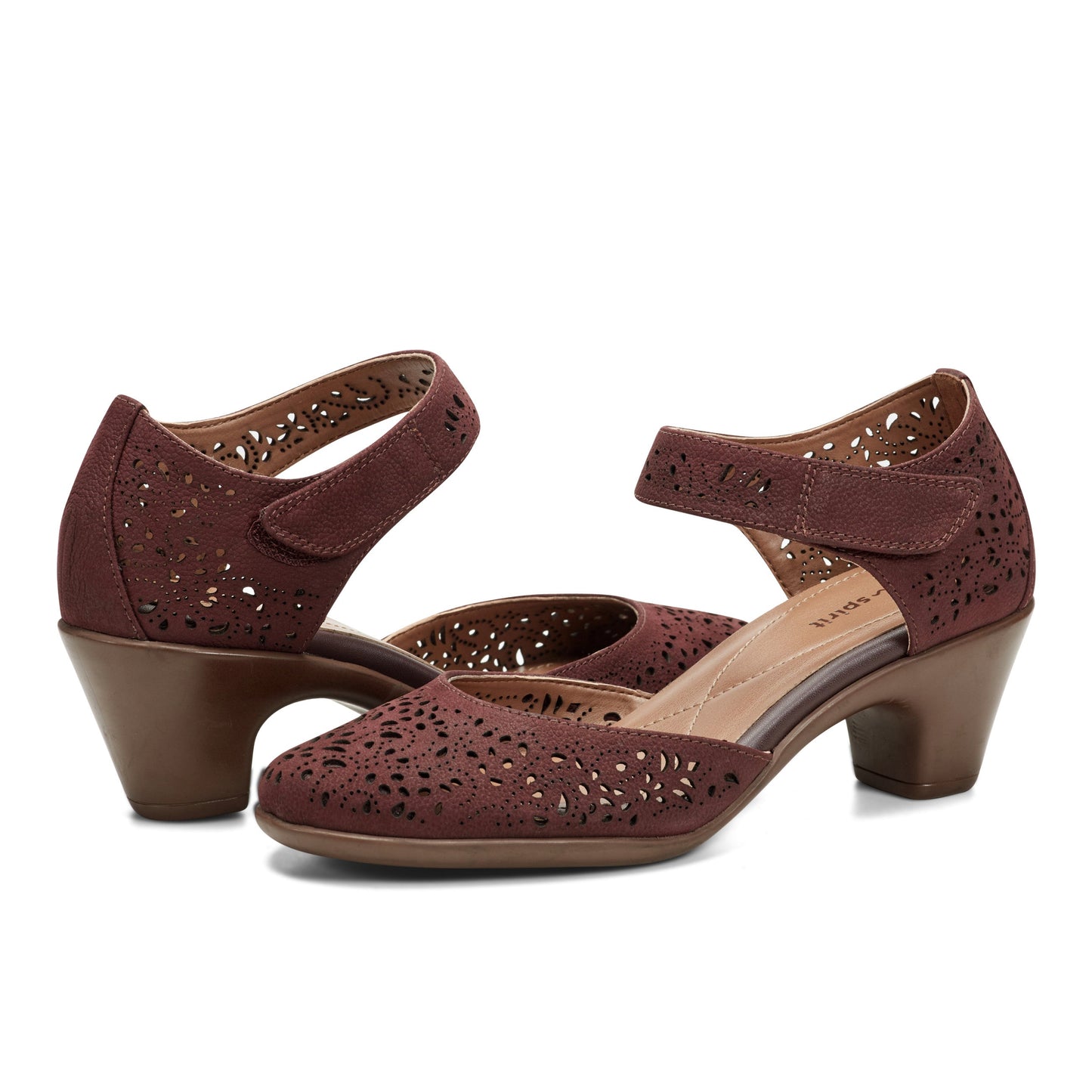 Easy Spirit Cindie Mary Jane Heels - Red Leather