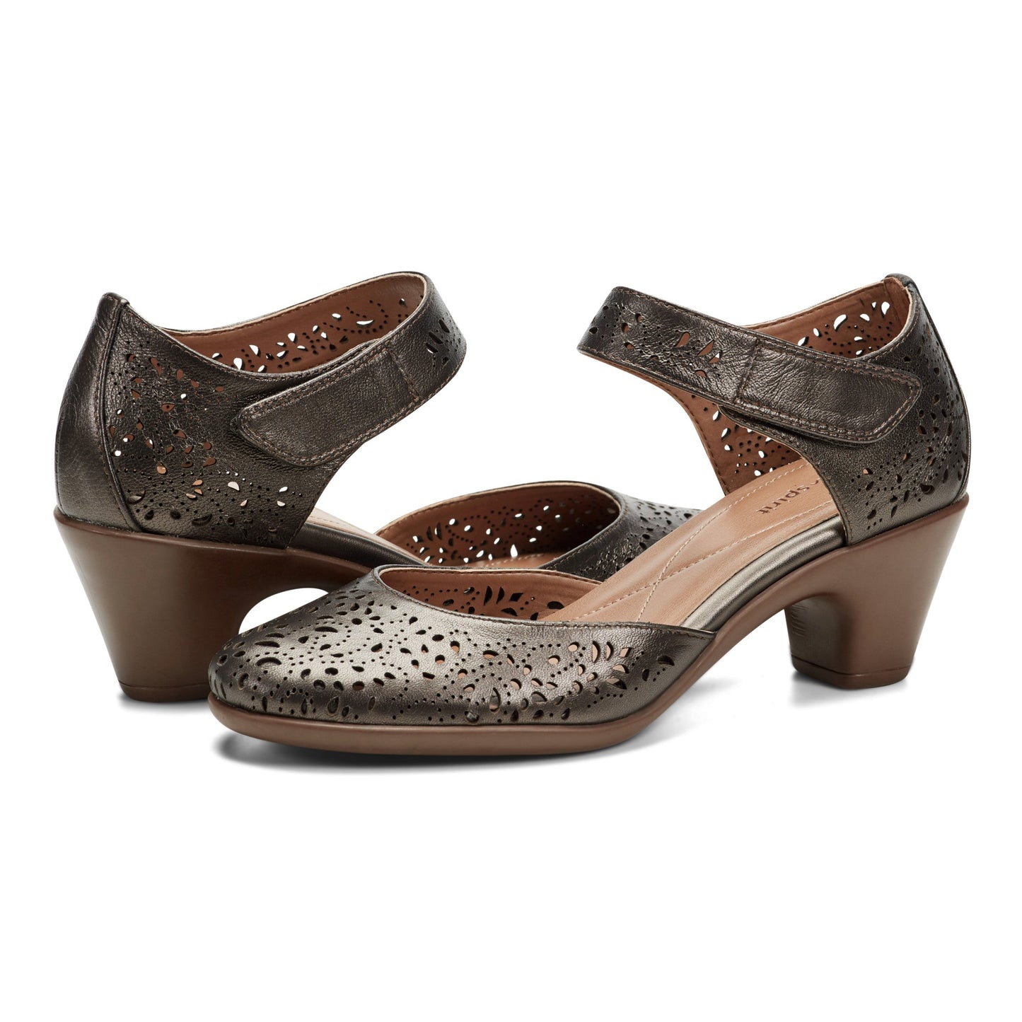 Easy Spirit Cindie Mary Jane Heels - Pewter Leather