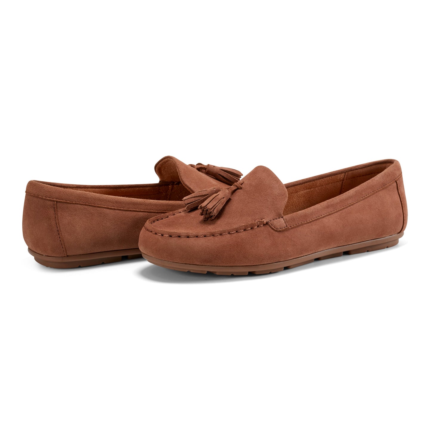 Easy Spirit Joandra Casual Loafers - Light Brown Suede