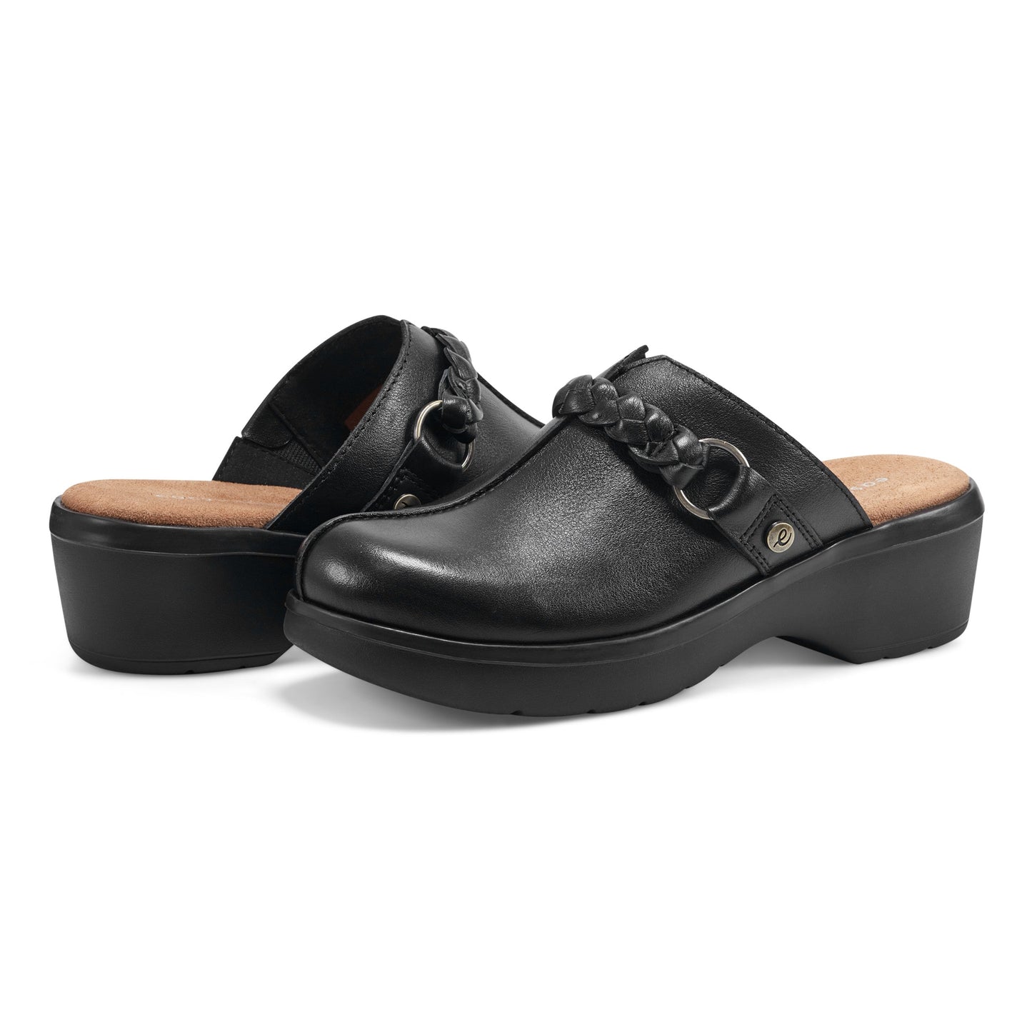 Easy Spirit Penelope Casual Clogs - Black Leather