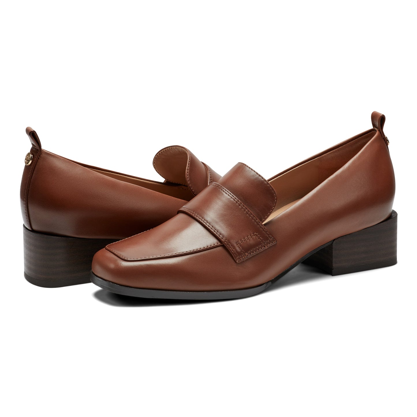 Easy Spirit Darlene Dress Loafers - Light Brown Leather