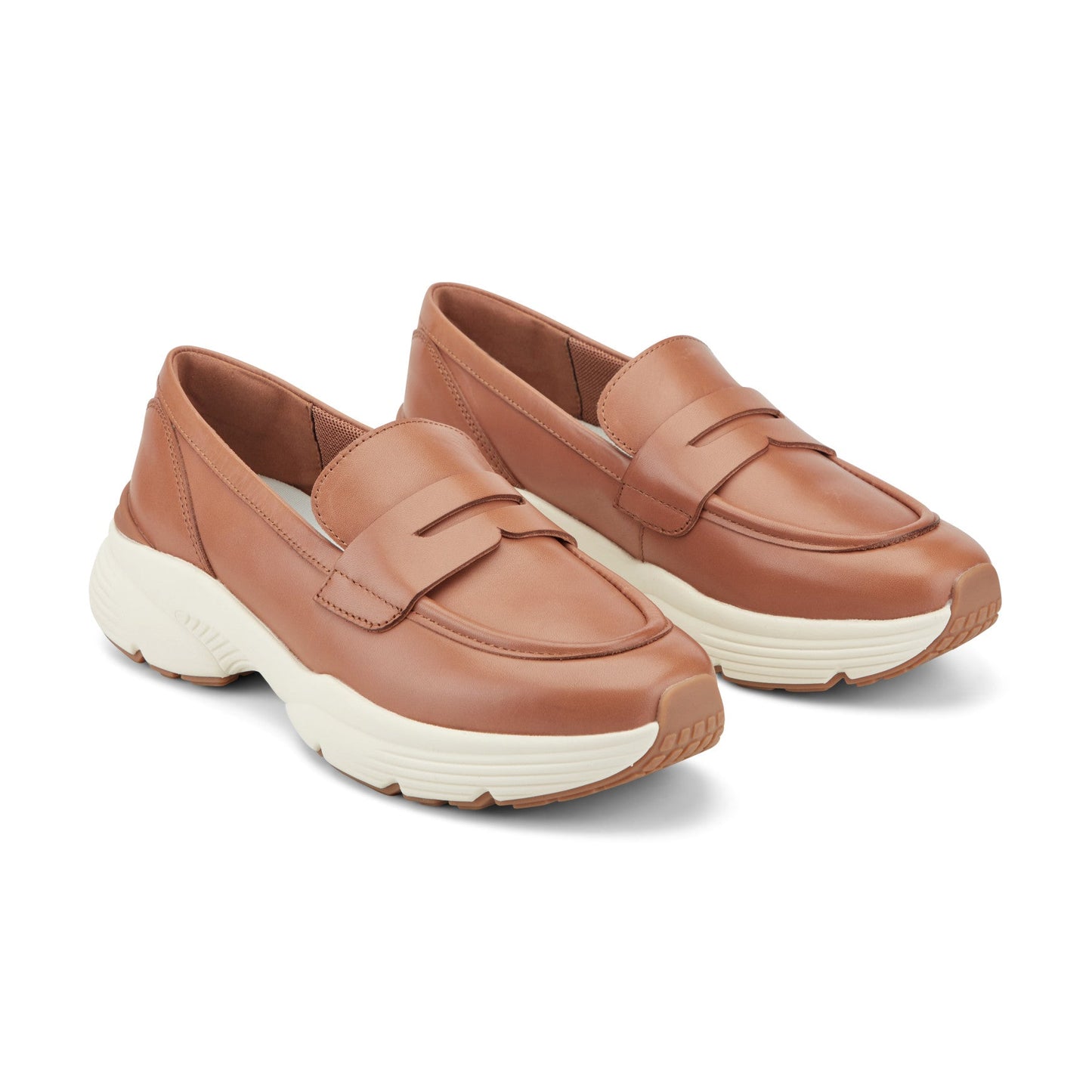 Easy Spirit Morgen Sneaker Loafers - Medium Brown Leather