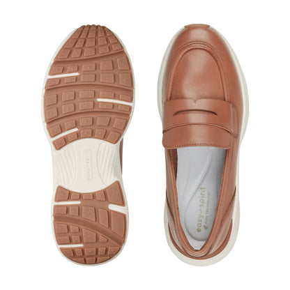 Easy Spirit Morgen Sneaker Loafers - Medium Brown Leather