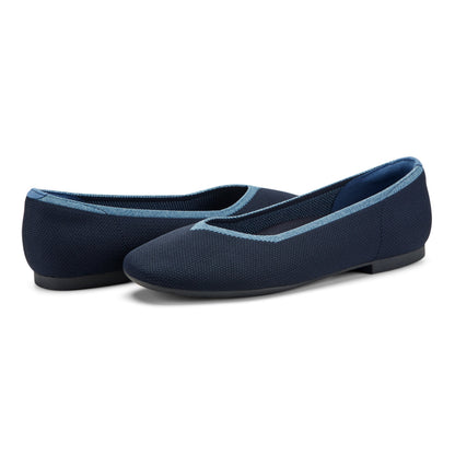Easy Spirit Norene Ballet Flats - Navy/Light Blue