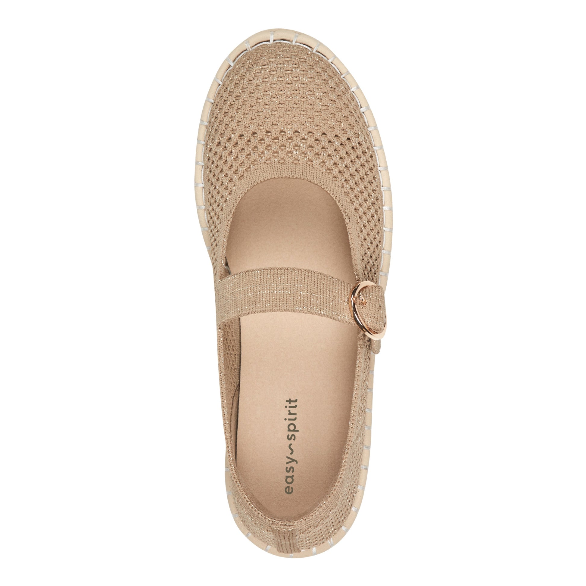 Easy Spirit Francene Mary Jane Espadrilles - Gold Knit