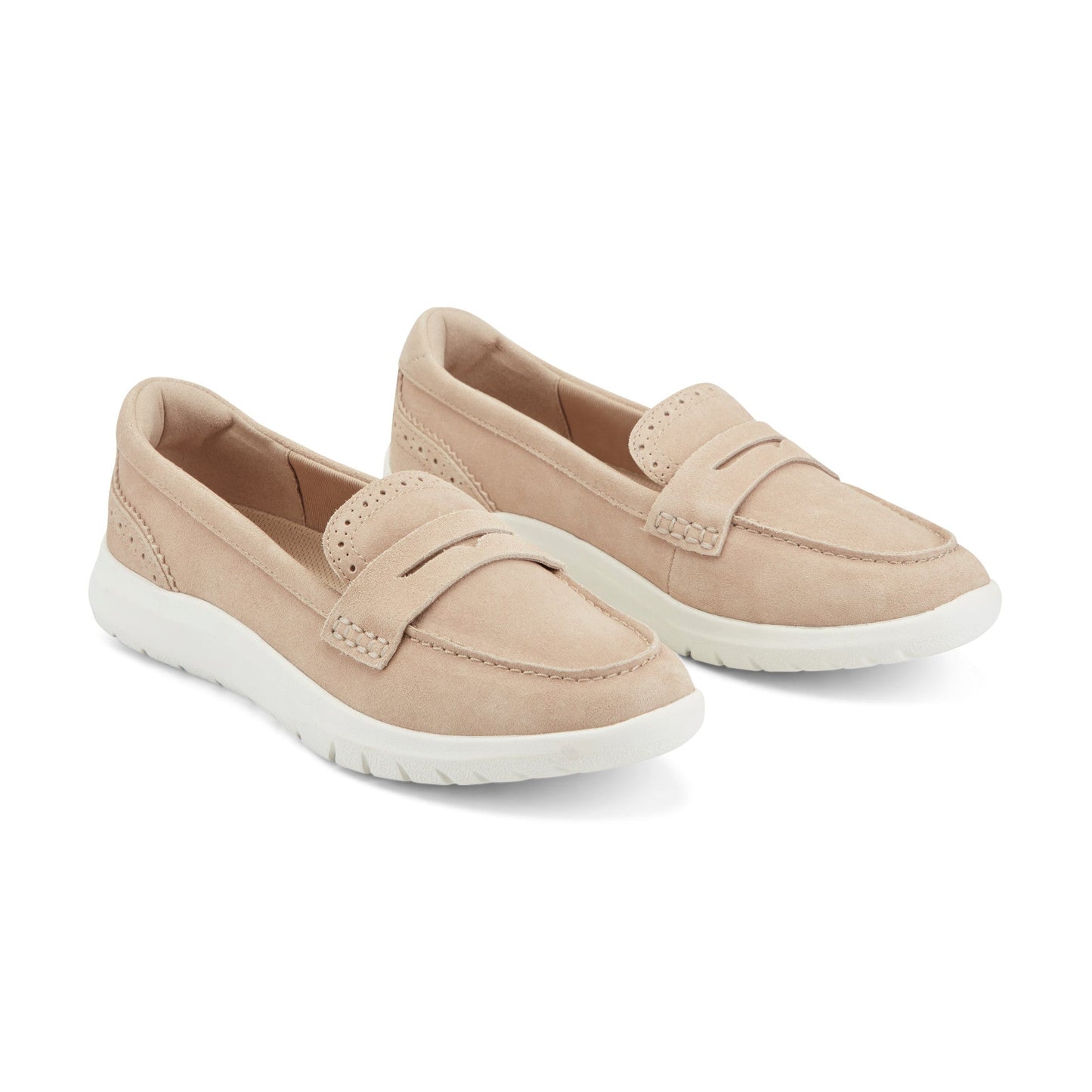 Easy Spirit Ryla Casual Penny Loafer - Light Natural Suede
