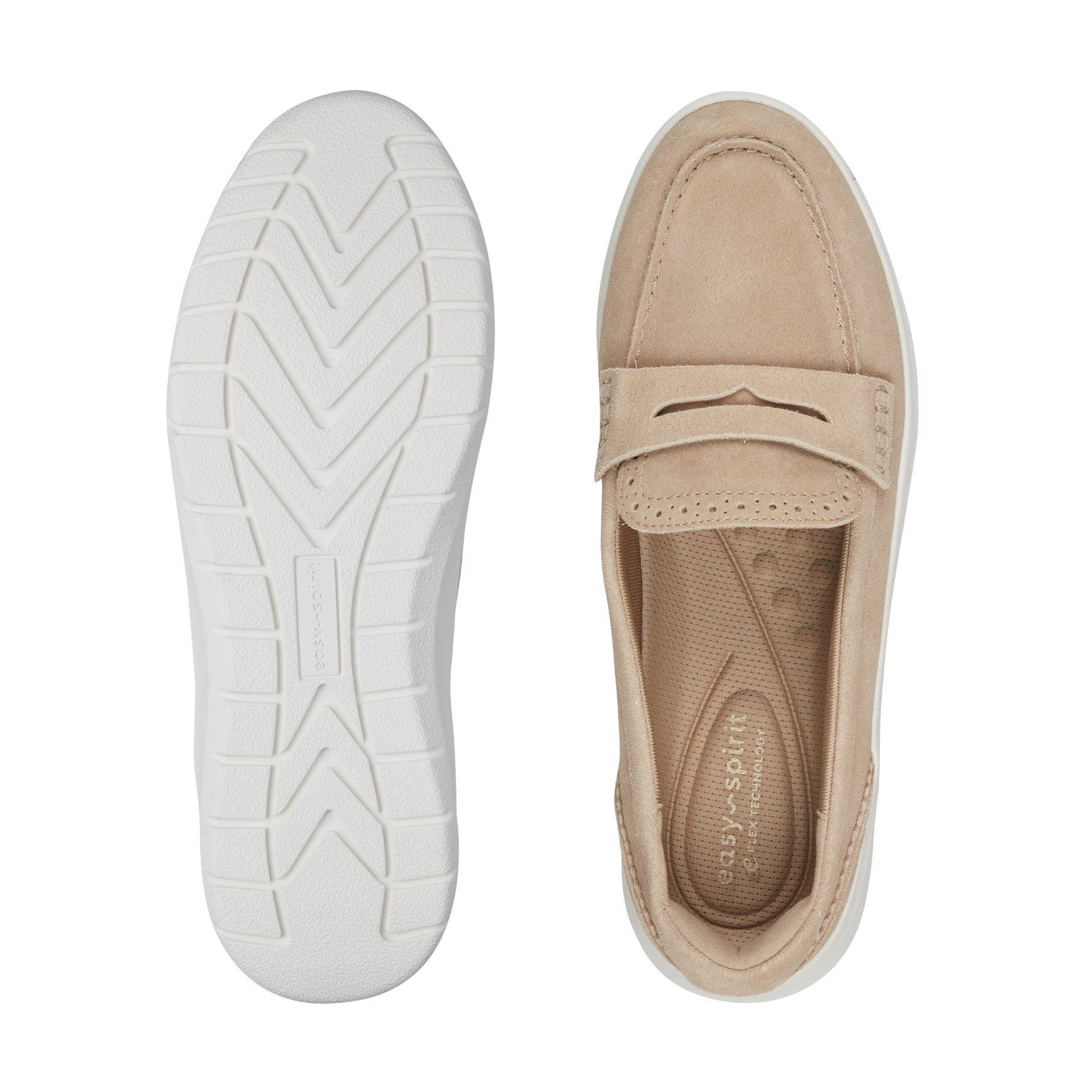 Easy Spirit Ryla Casual Penny Loafer - Light Natural Suede