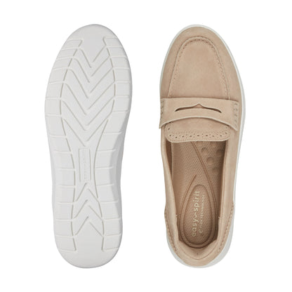 Easy Spirit Ryla Casual Penny Loafer - Light Natural Suede