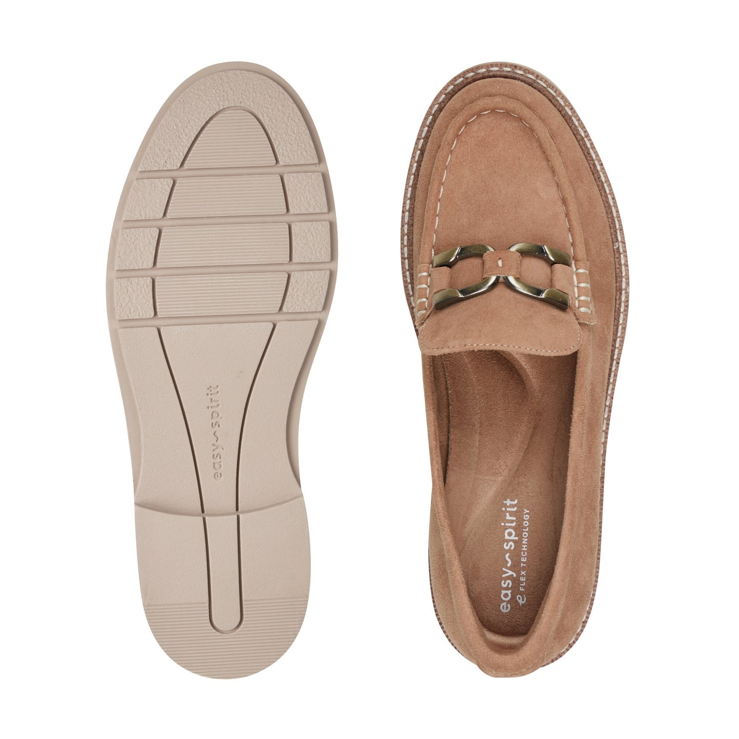 Easy Spirit Zaira Casual Horsebit Loafers - Medium Brown Leather