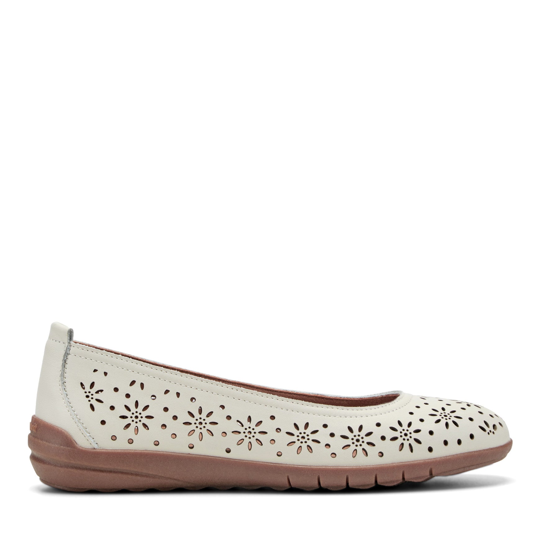 Easy Spirit Araceli Leather Ballet Flats - Ivory Leather