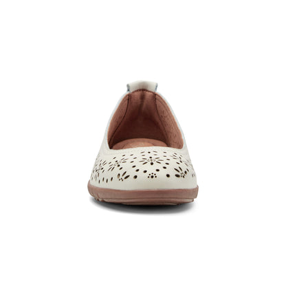 Easy Spirit Araceli Leather Ballet Flats - Ivory Leather