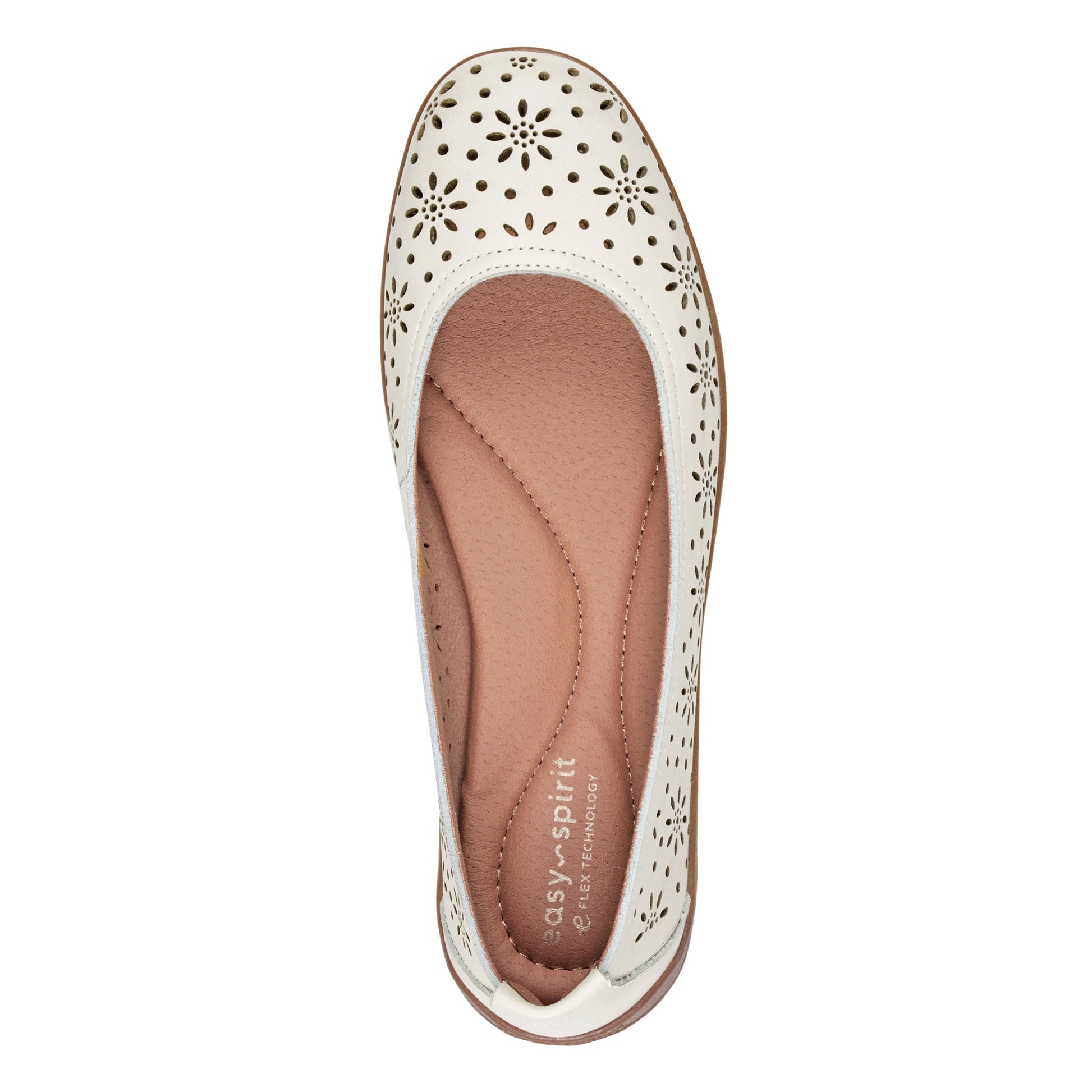 Easy Spirit Araceli Leather Ballet Flats - Ivory Leather