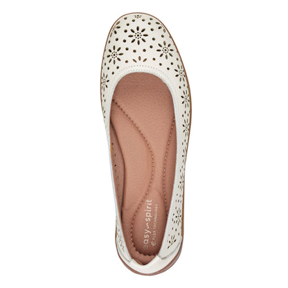 Easy Spirit Araceli Leather Ballet Flats - Ivory Leather